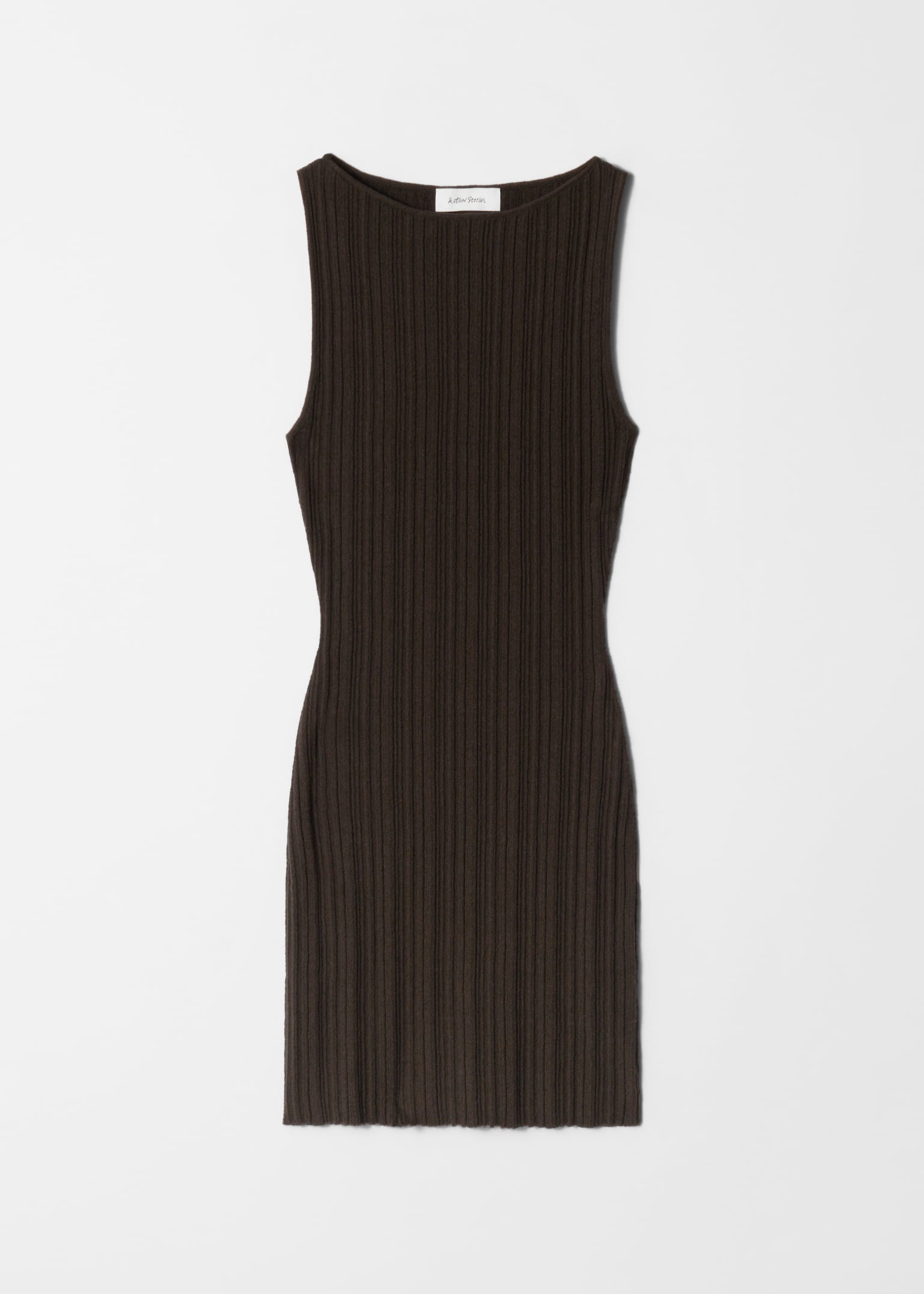 Rochie mini mulată tricotată - Dark Brown/Roșu închis