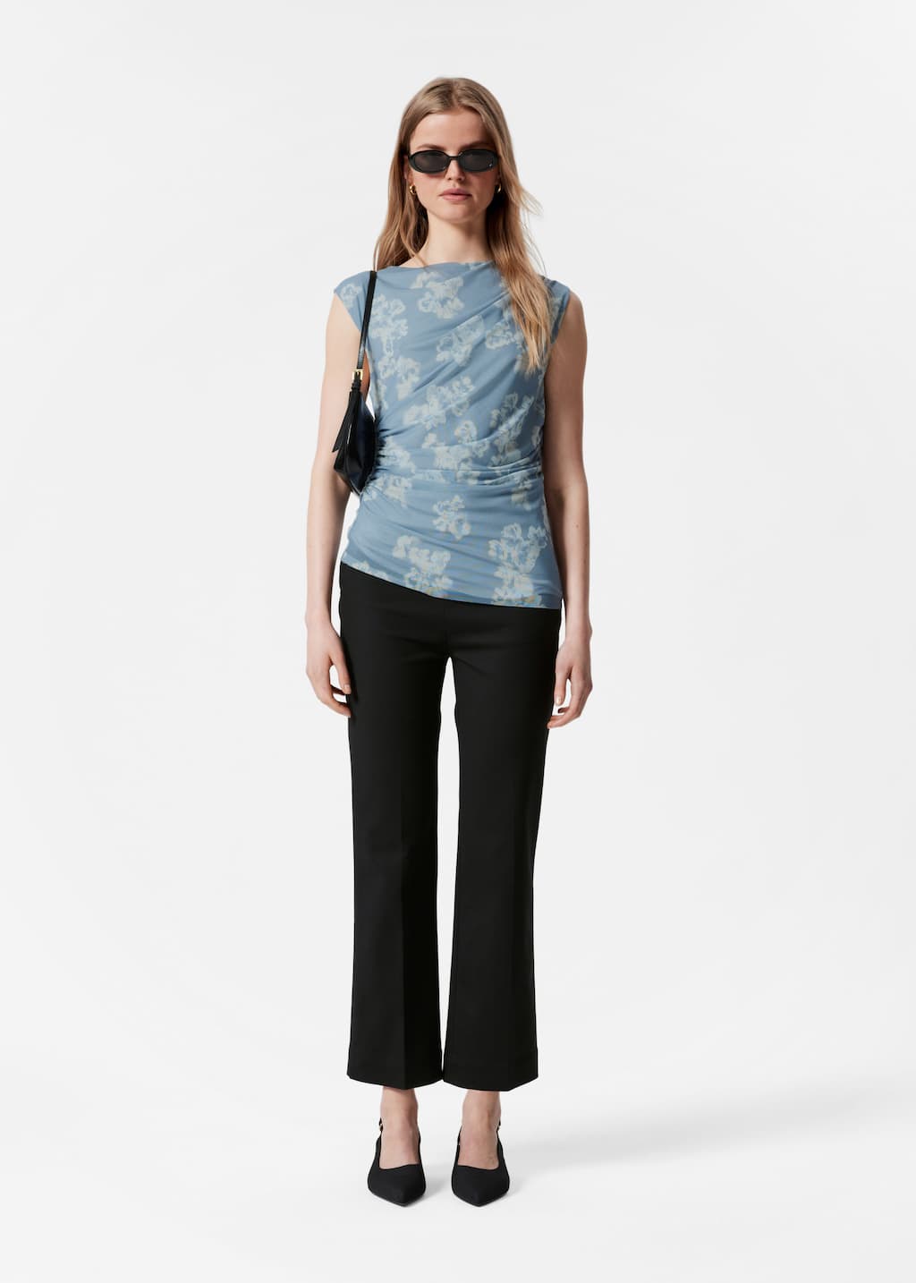 Top drapeado - Estampado azul - Lookbook