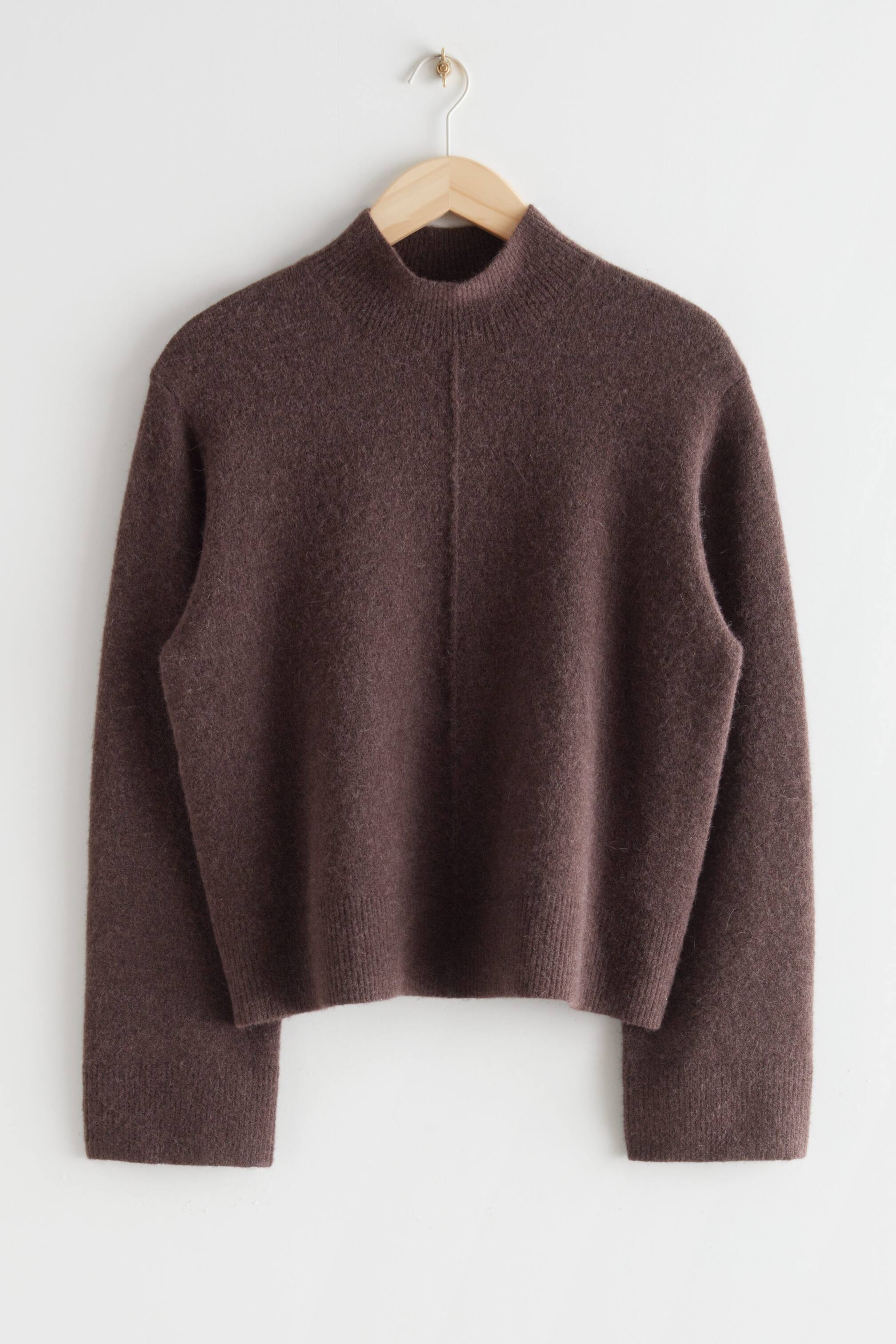 Vis større bilde: Mock Neck Knit Sweater - Brun - Ladies | H&M NO 1