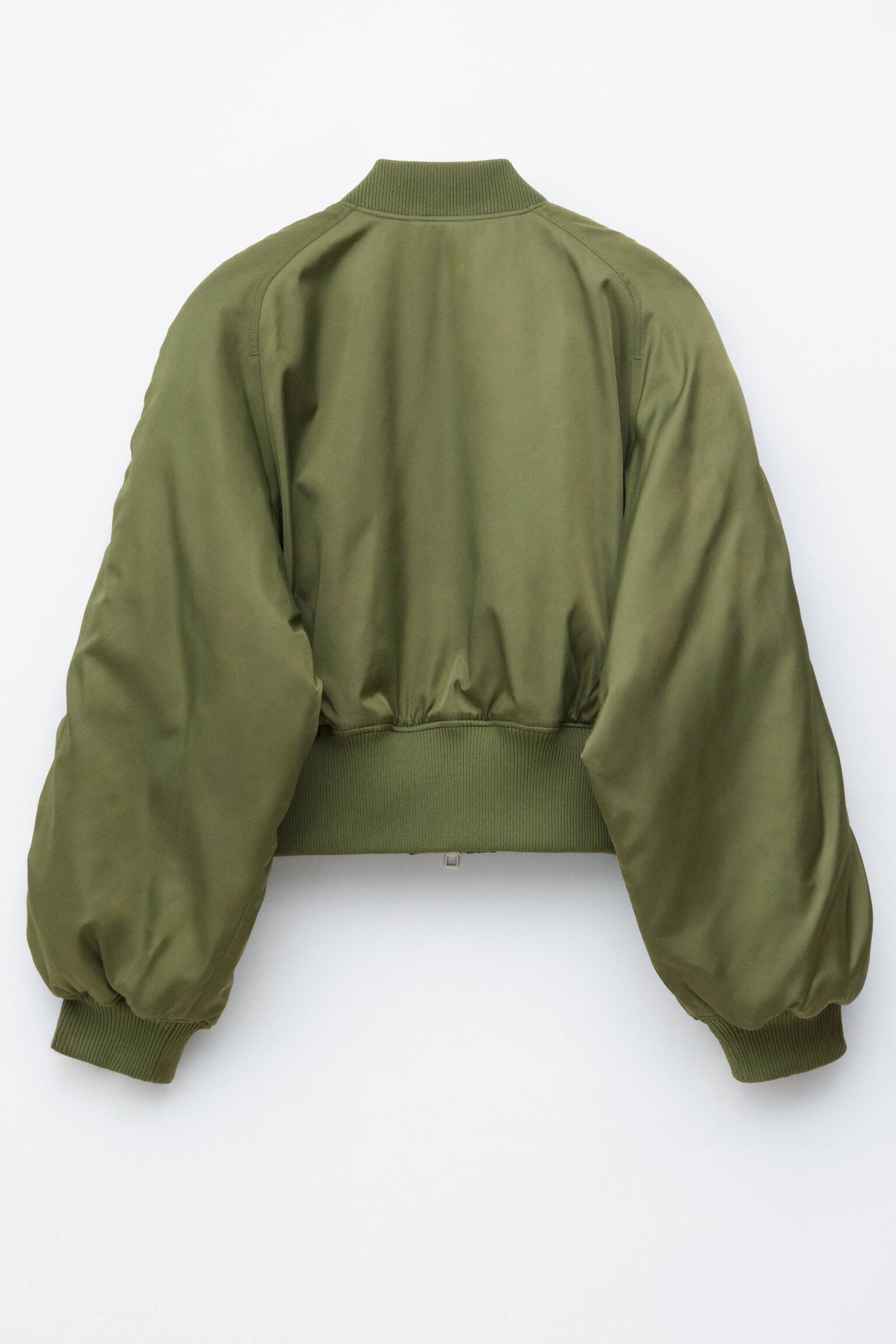 Скъсено бомбър яке-Каки зелено - 3