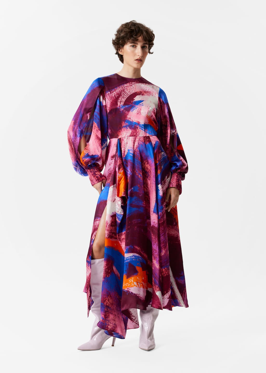 Image of Bedrucktes Maxikleid aus Seide