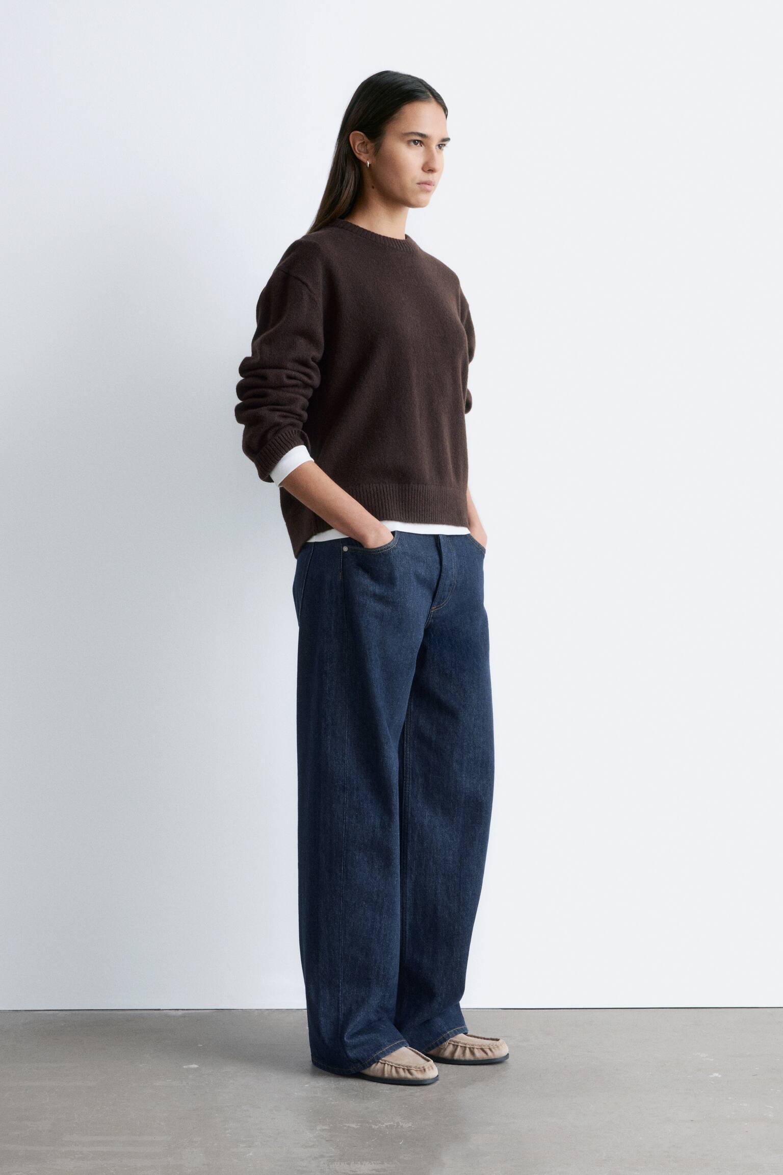 Camisola de malha quadrada - Castanho escuro/Cinzento escuro - 4