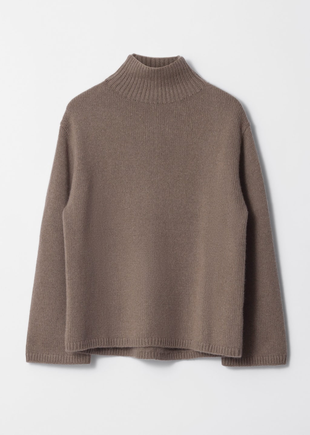 Jersey de cuello alto en mezcla de cachemira - Topo - Bodegón
