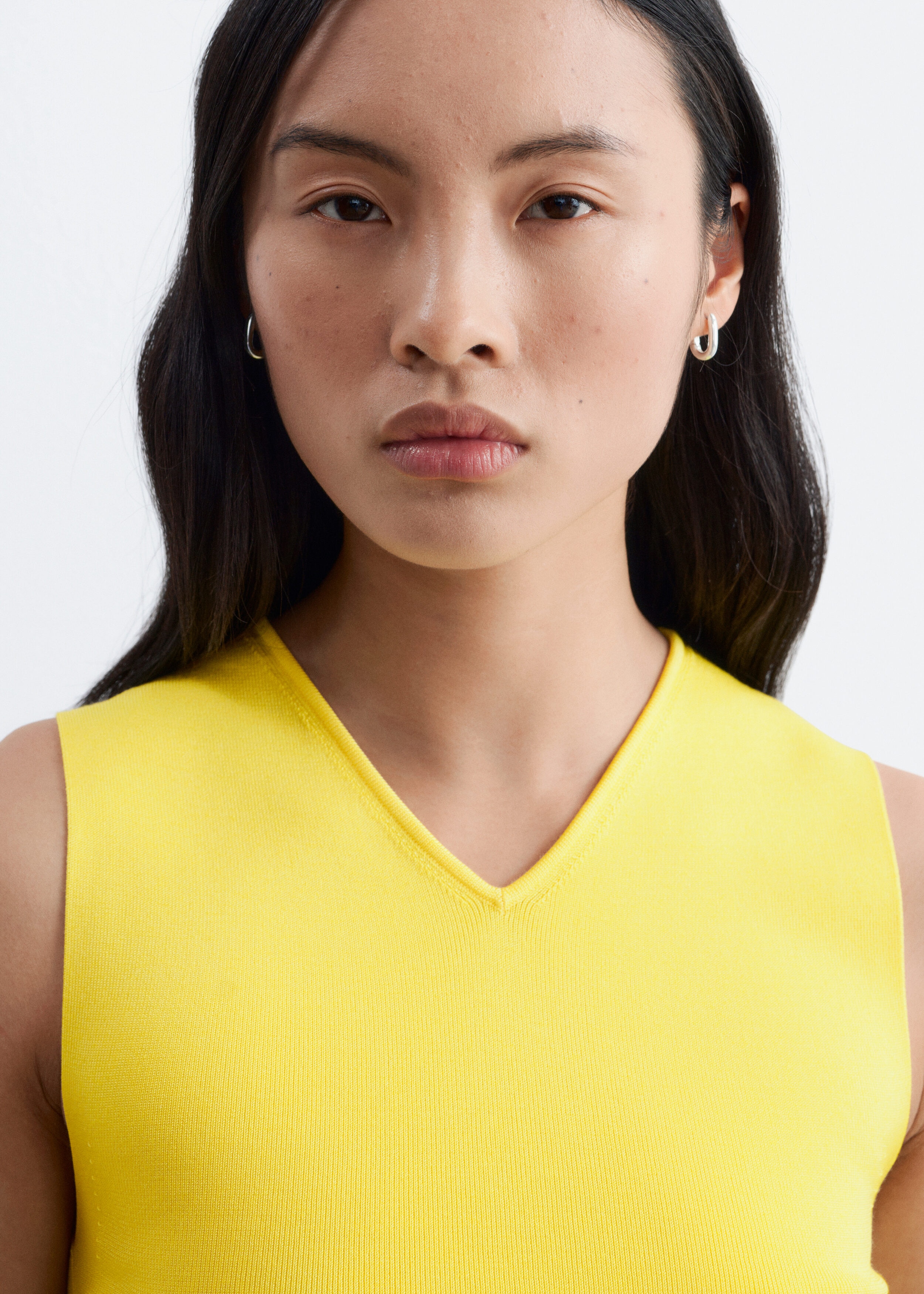 Sleeveless V-Neck Knitted Top - Yellow - & Other Stories US