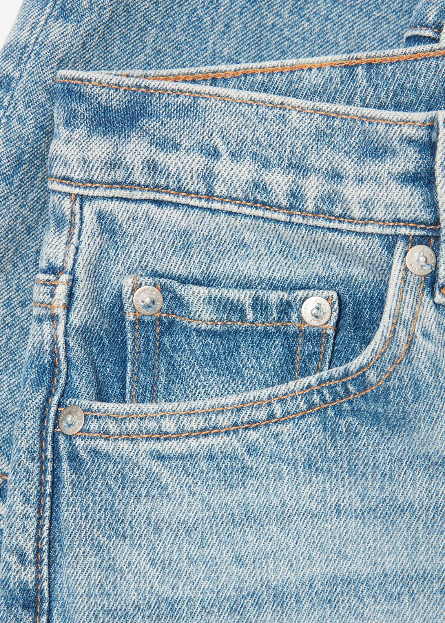 Jeansy z szerokimi skróconymi nogawkami - Przydymiony niebieski - 3