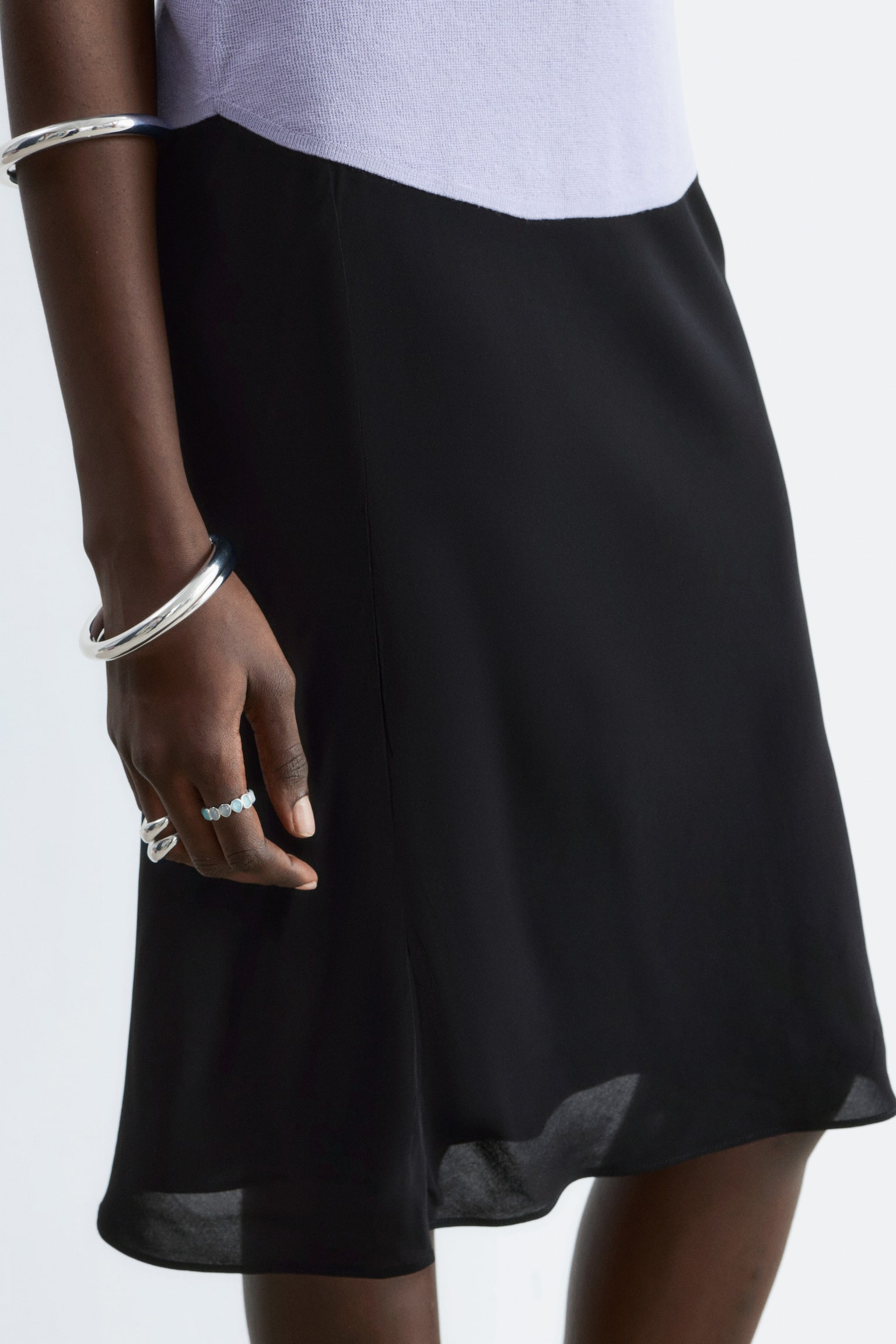 חצאית סליפ באורך הברך - 5