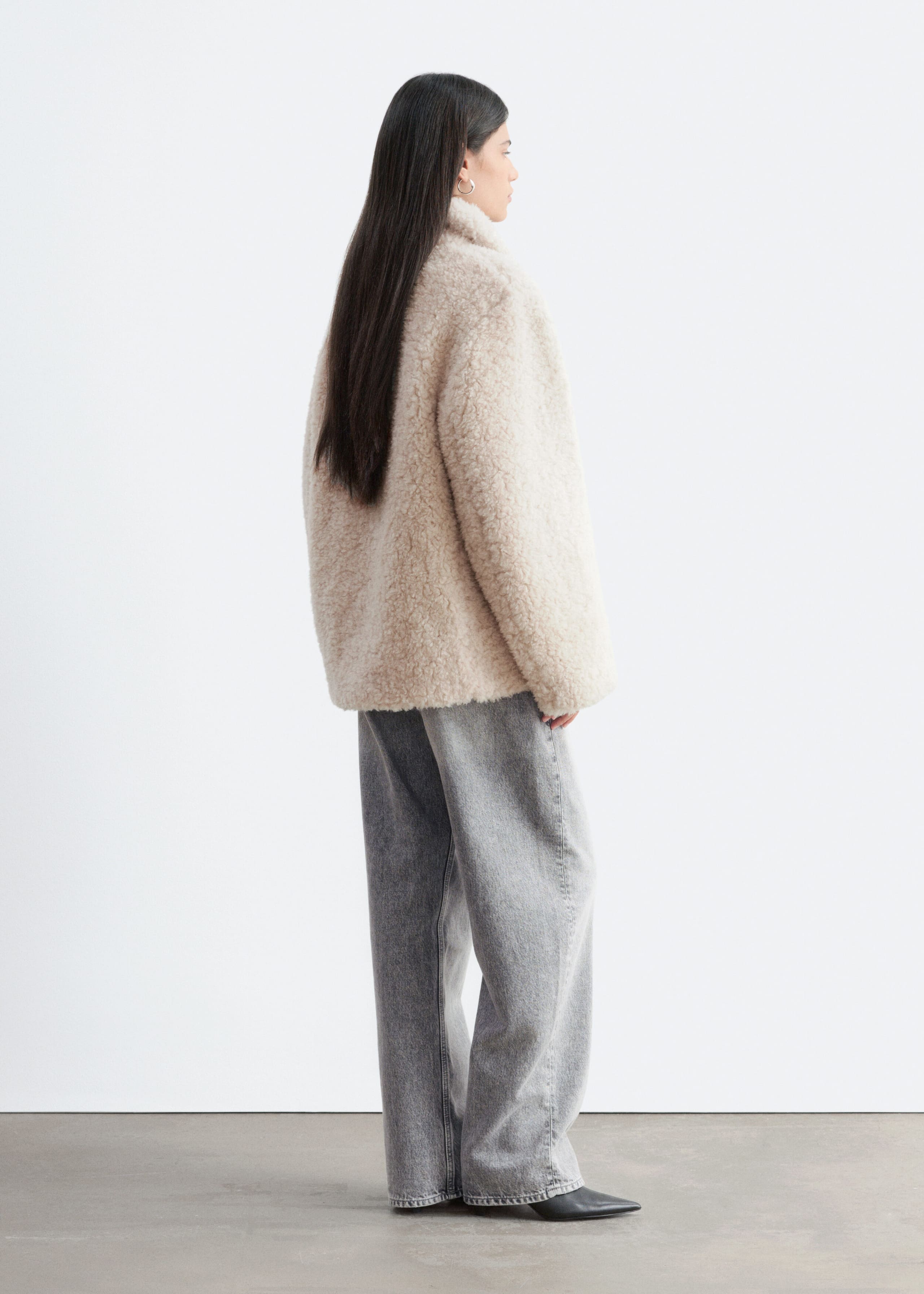Wool-Blend Faux-Fur Jacket - Beige - Lookbook