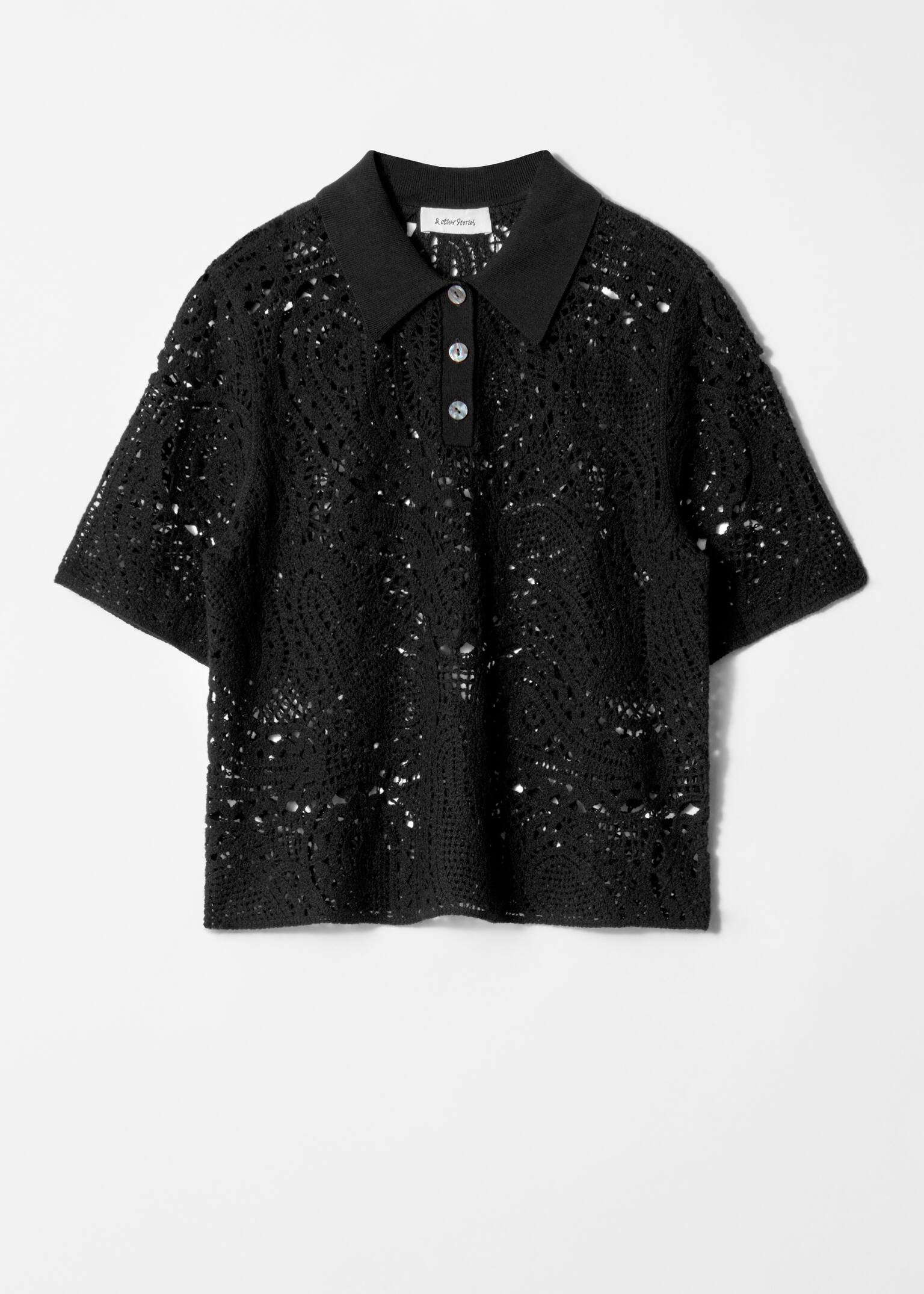 Polo en crochet - Noir - 1