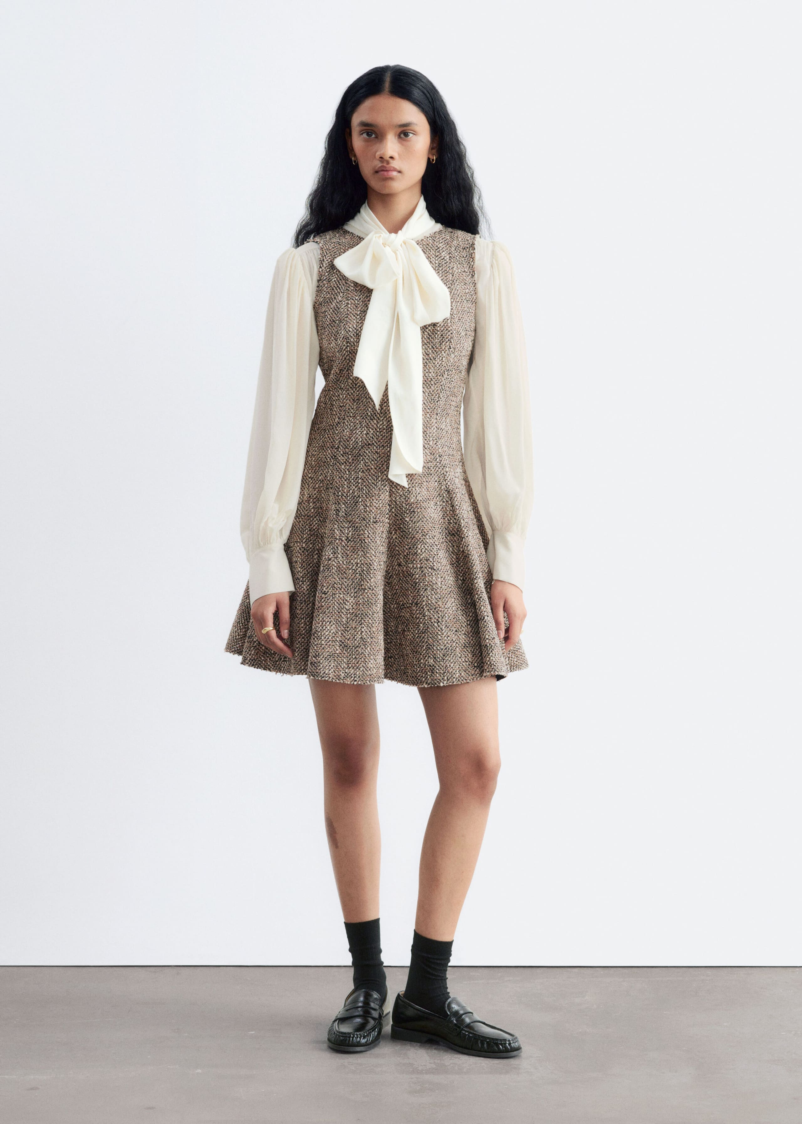Raw-Edge Mini Dress - Mole Melange - Lookbook