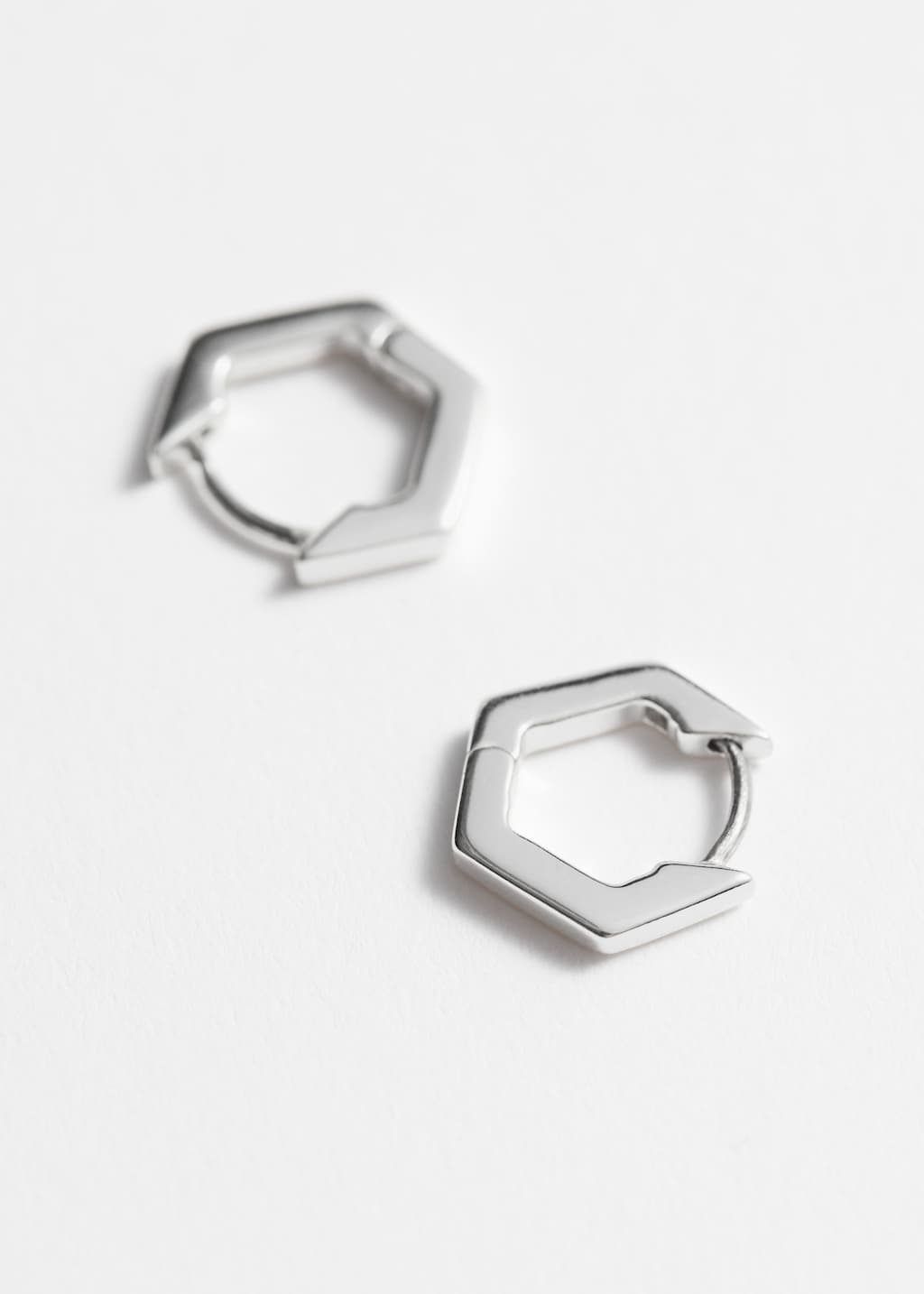 Hexagon Hoop Earrings - Gold - Still Life