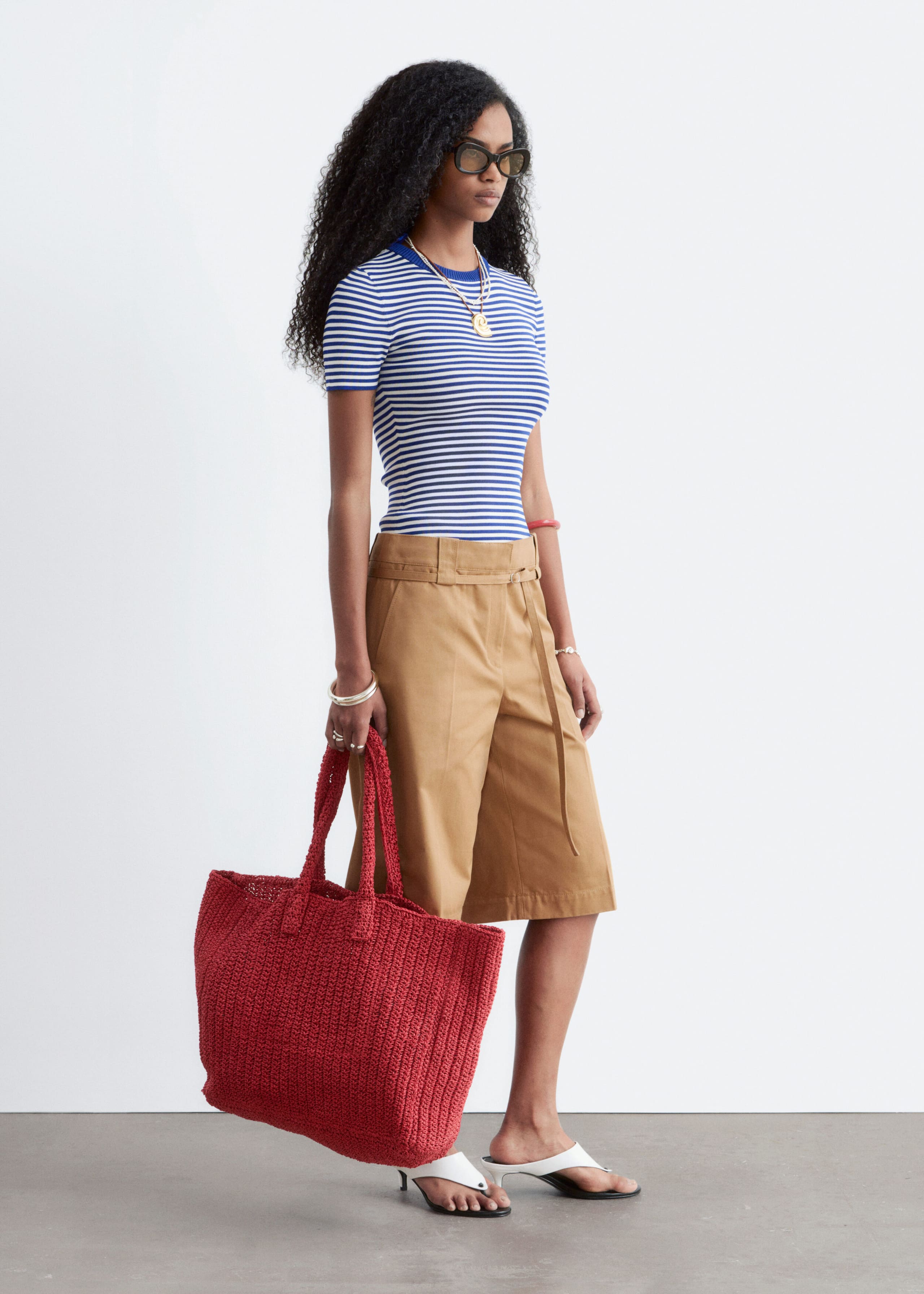 Belted Bermuda Shorts - Dark Beige - Still Life