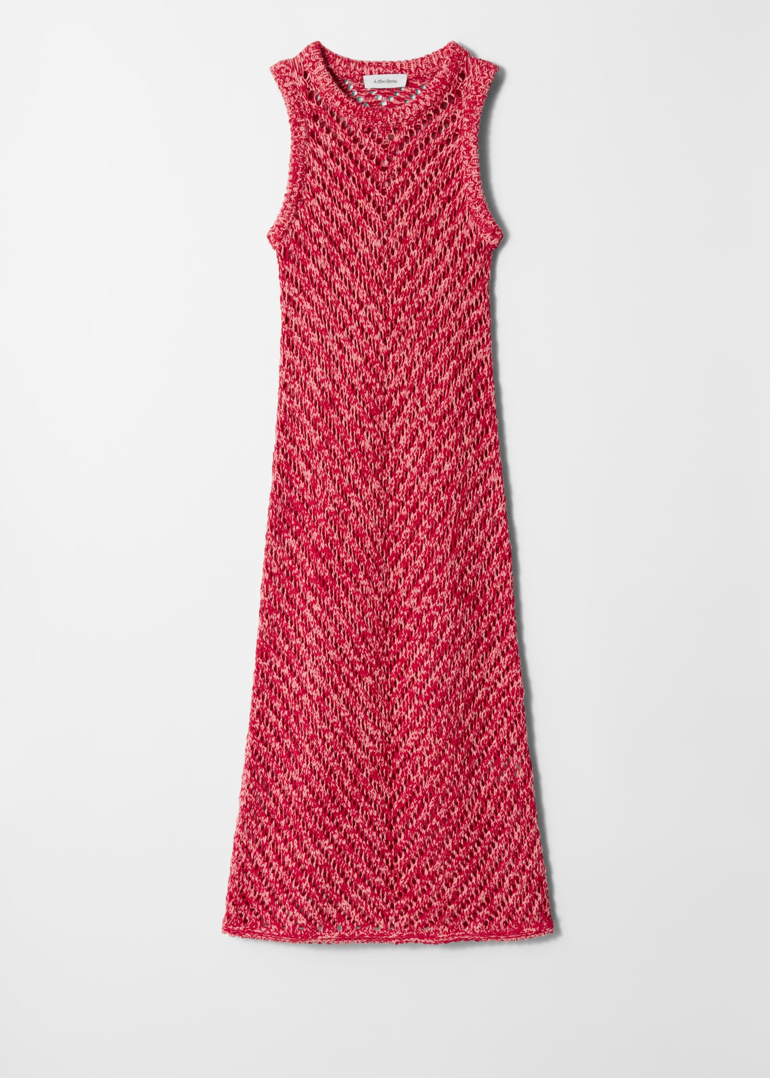 Vestido midi de punto - Rojo/Beige/Marrón - 2