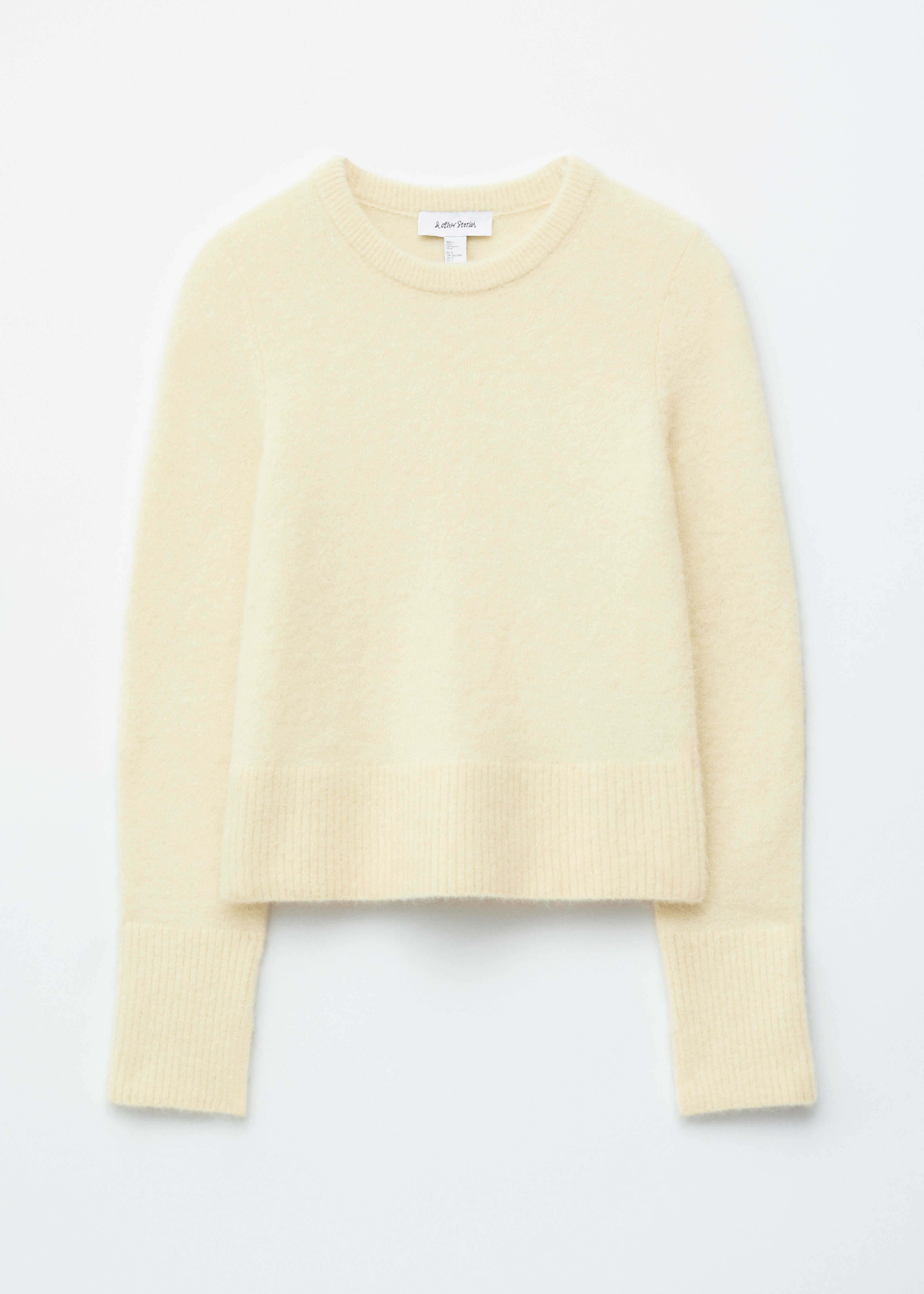 Kapeanmallinen neulepusero - Vaaleankeltainen/Musta