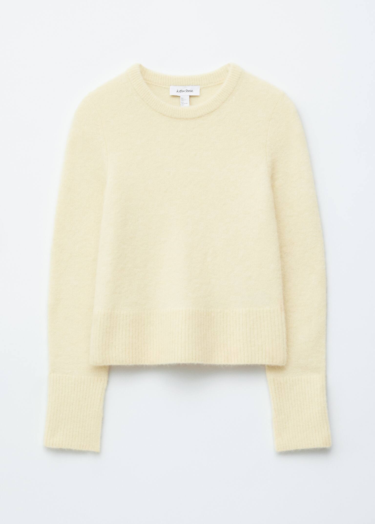 Dopasowany dzianinowy sweter - Jasnożółty/Czarny - 2