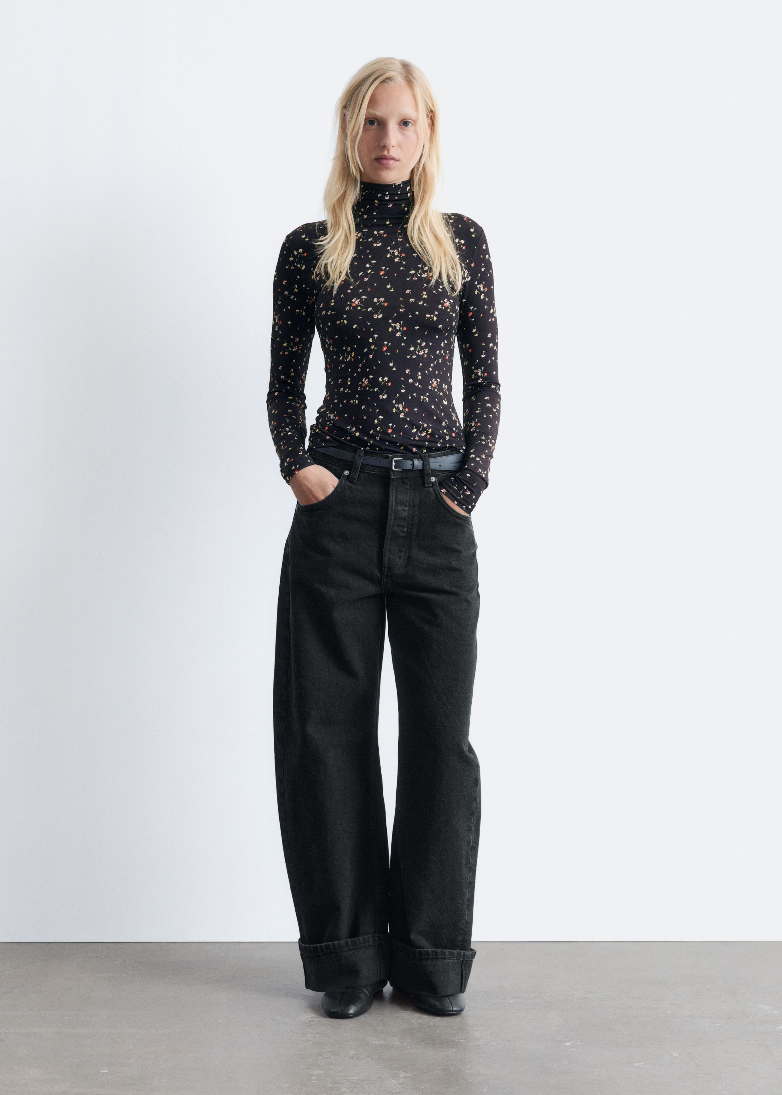 Image of Slim Fit Turtleneck Top