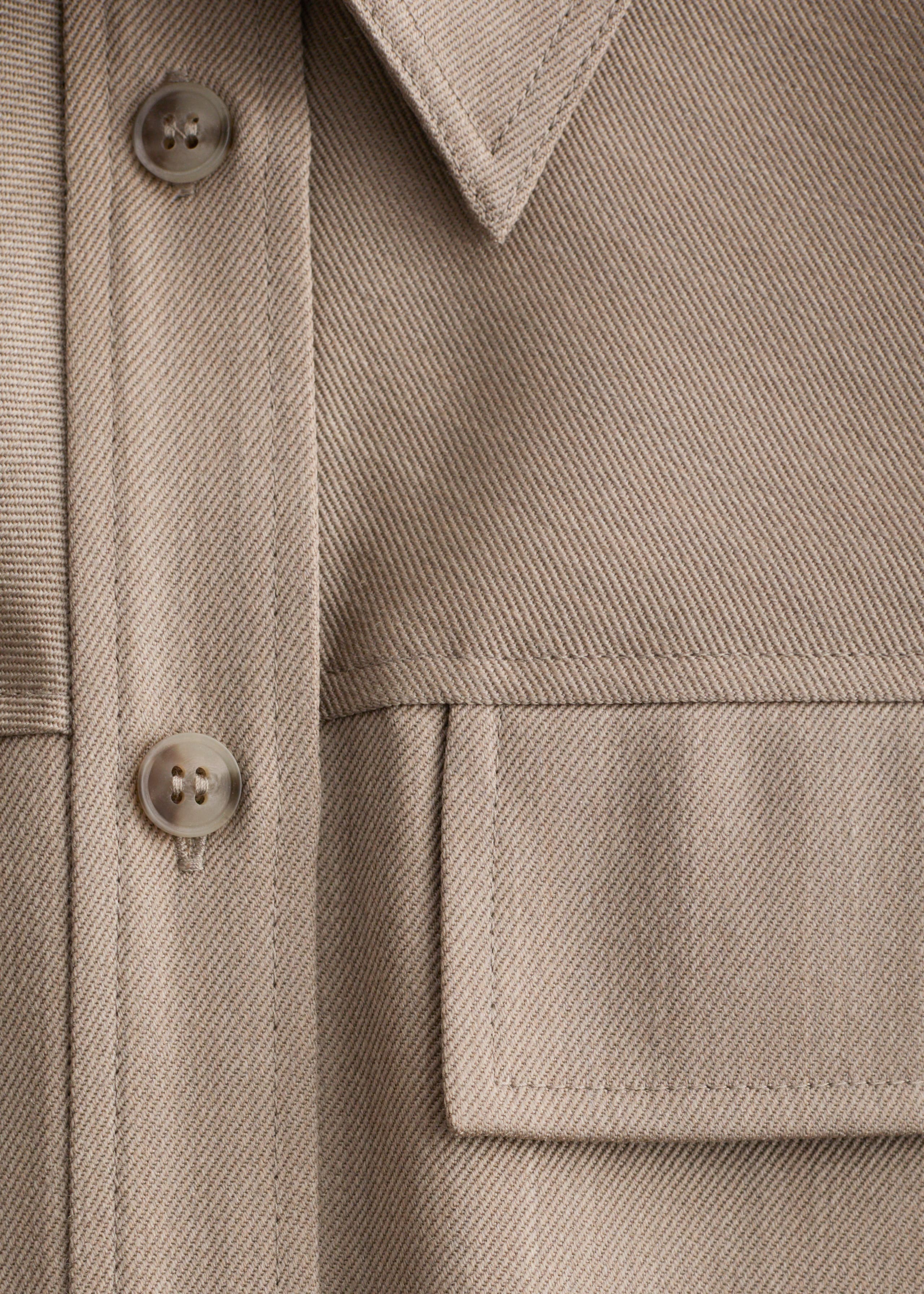 Strukturiertes Hemd aus Wolle und Baumwolle - {{variantName}} - Beschreibendes Detail