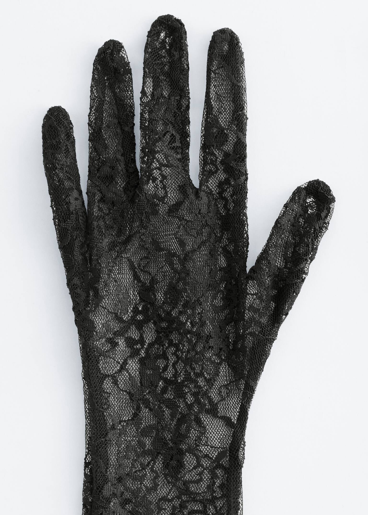 Long Lace Gloves - Black - 2