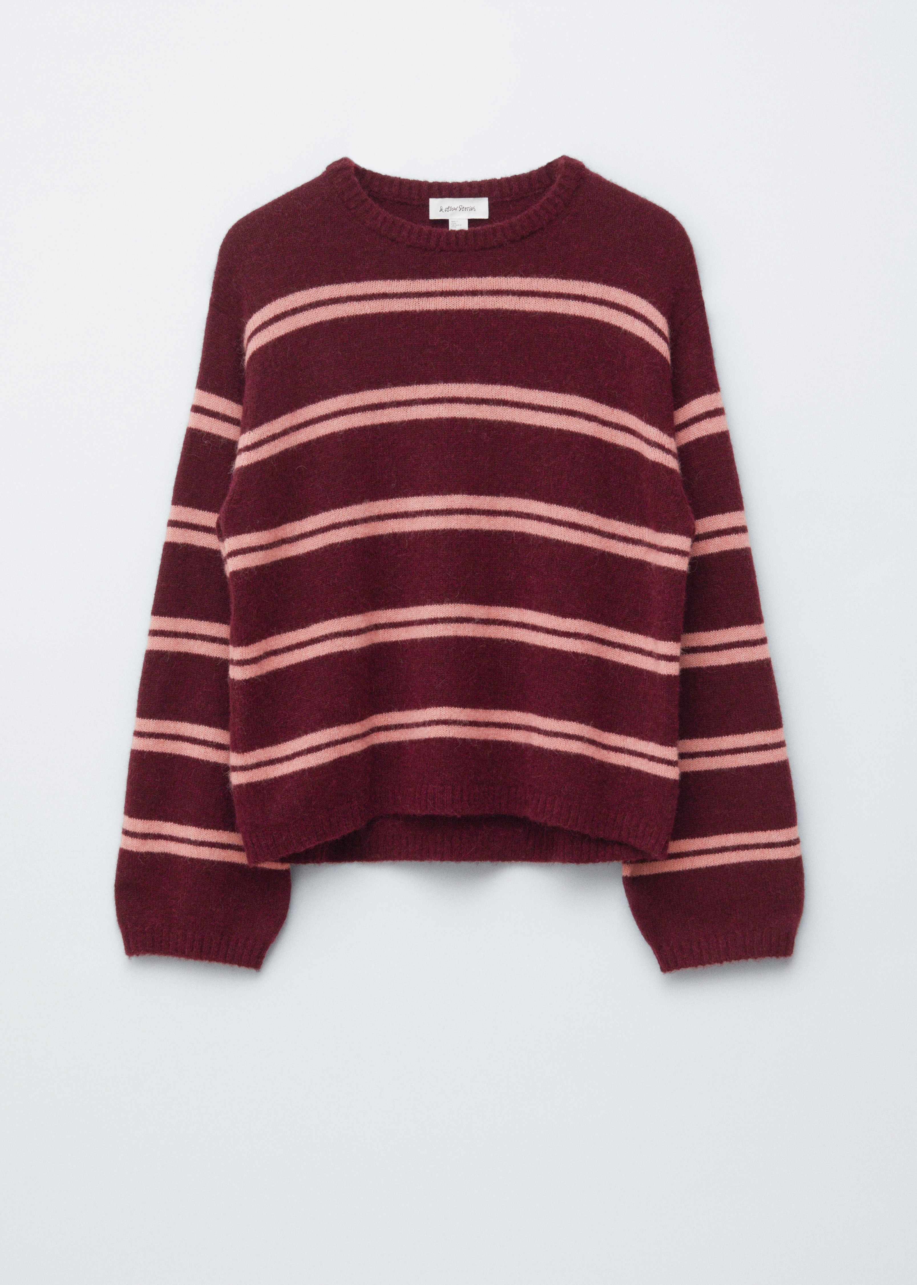 Maglione in misto alpaca - Rosso scuro/Righe rosa/Rosso/Blu scuro/Giallo/Talpa