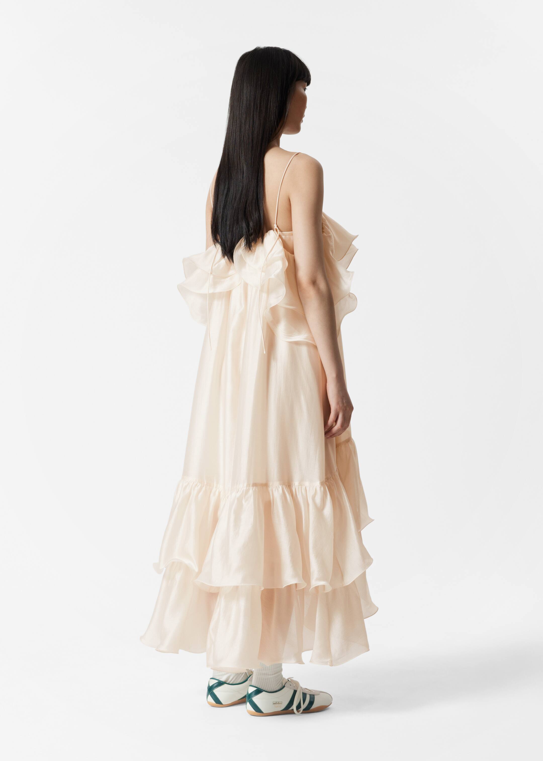 Vezi imaginea mai mare: Rochie maxi cu volane pe umeri - Alb - FEMEI | H&M RO 5