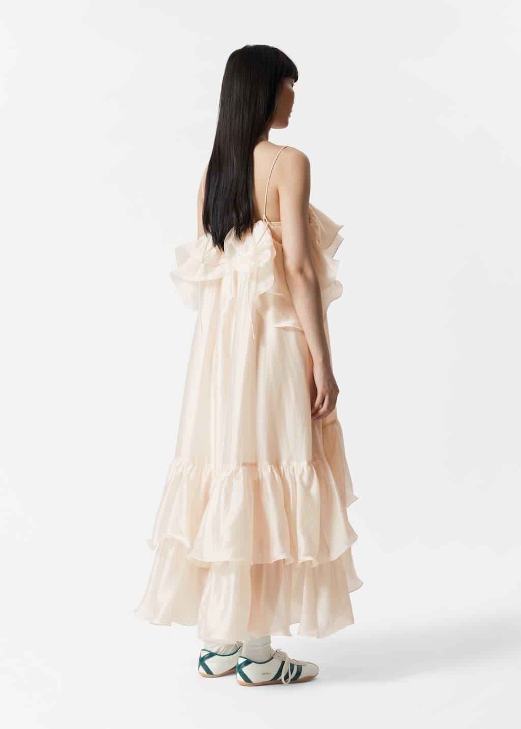 Image of Schulterfreies Maxikleid mit Rüschen