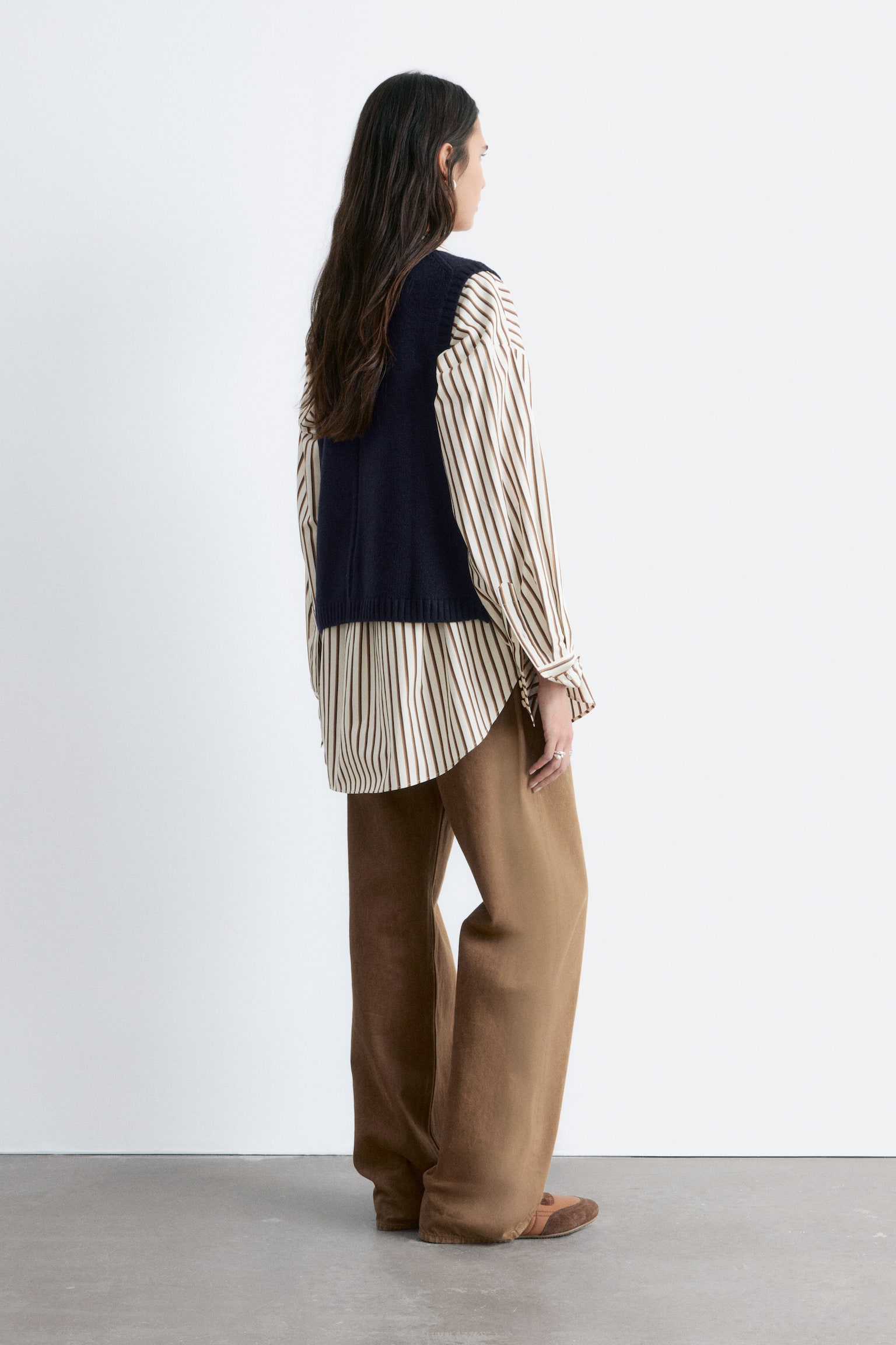 Knitted Sweater Vest - Navy Blue/אפור כהה - 7