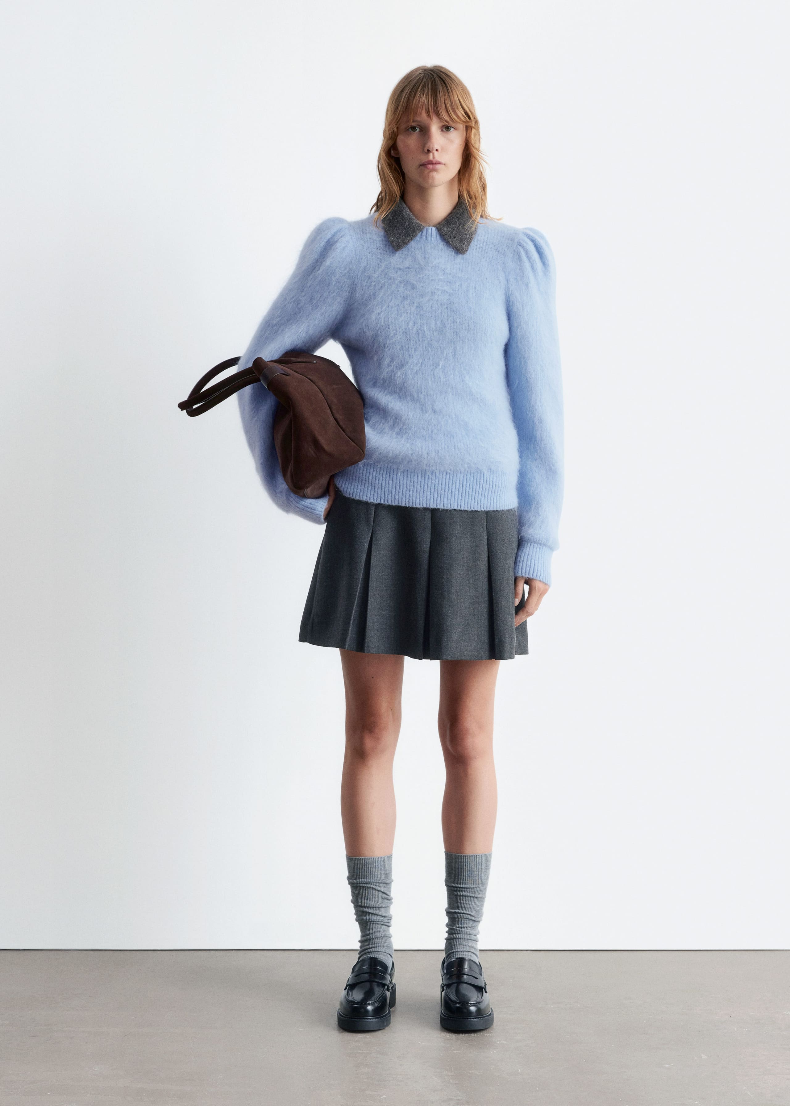 Image of Mohair-Blend Puff-Sleeve Jumper