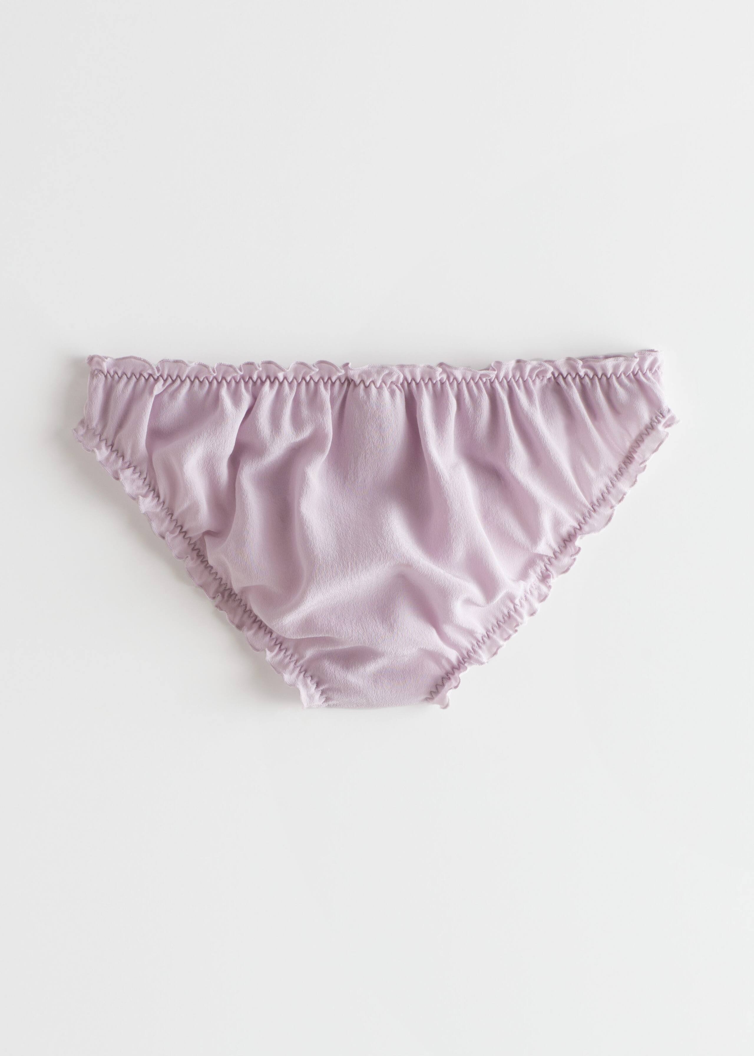 Ruffled Mulberry Silk Briefs - Lilac - Natura morta