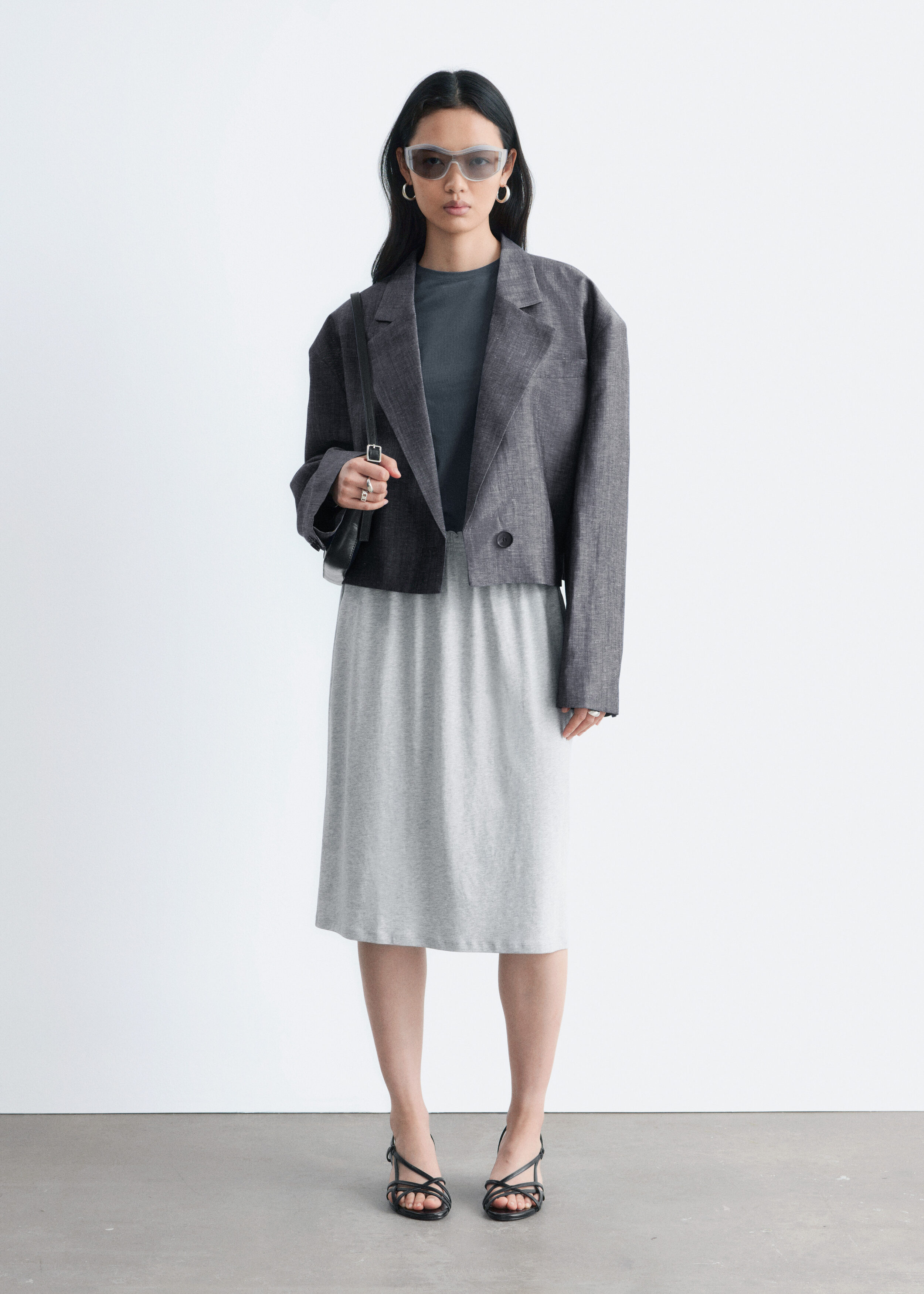 Cotton Jersey Midi Skirt