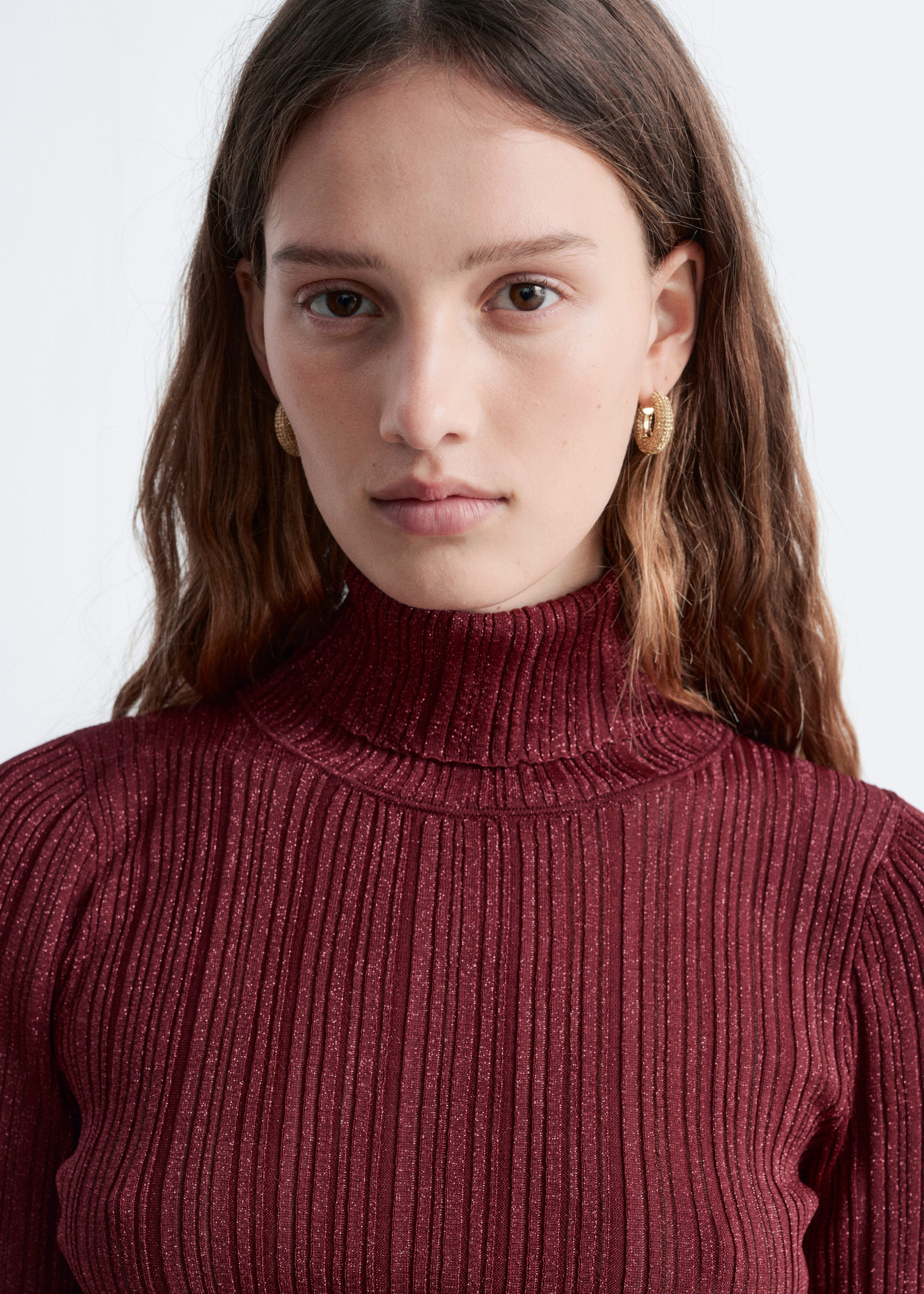 ニット/セーター louren turtle neck rib knit LRL Ralph Lauren Women's Large Red Rib Knit Cotton Turtleneck