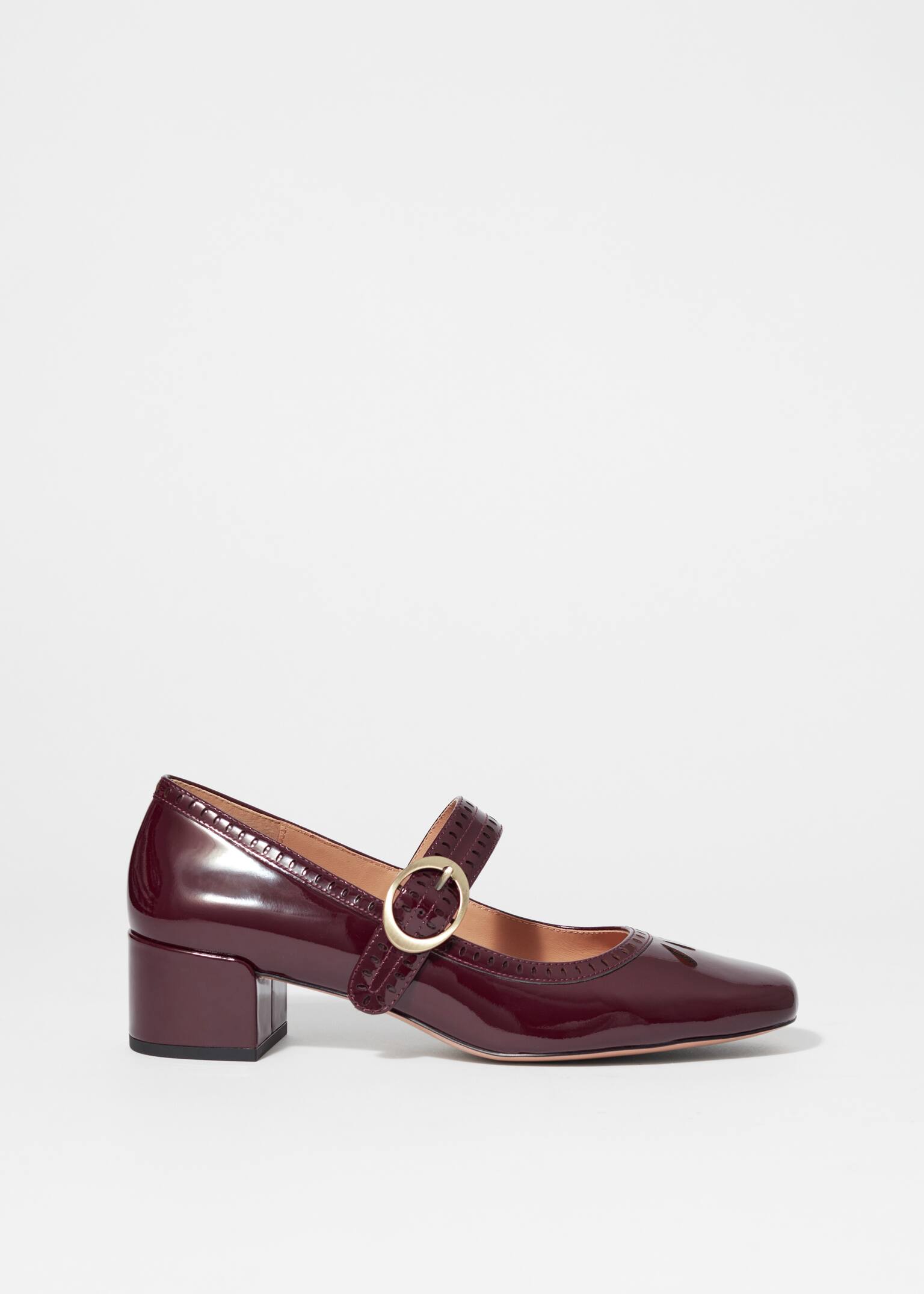 Mary-Jane-Pumps aus Leder - Weinrot - 2