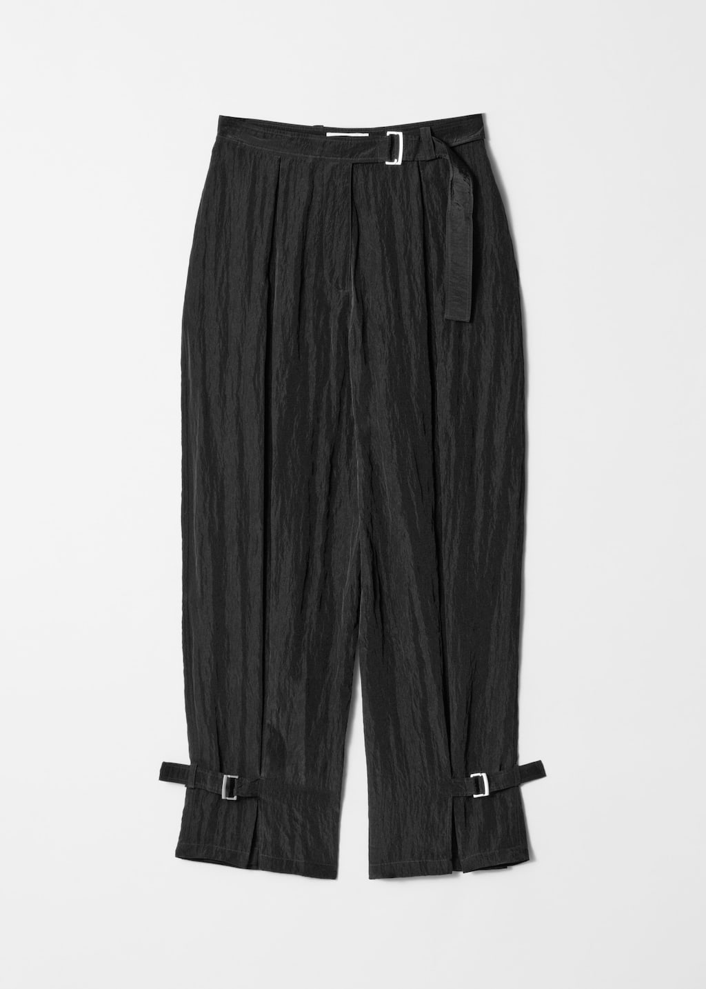 Image of Belted Box-Pleat Trousers