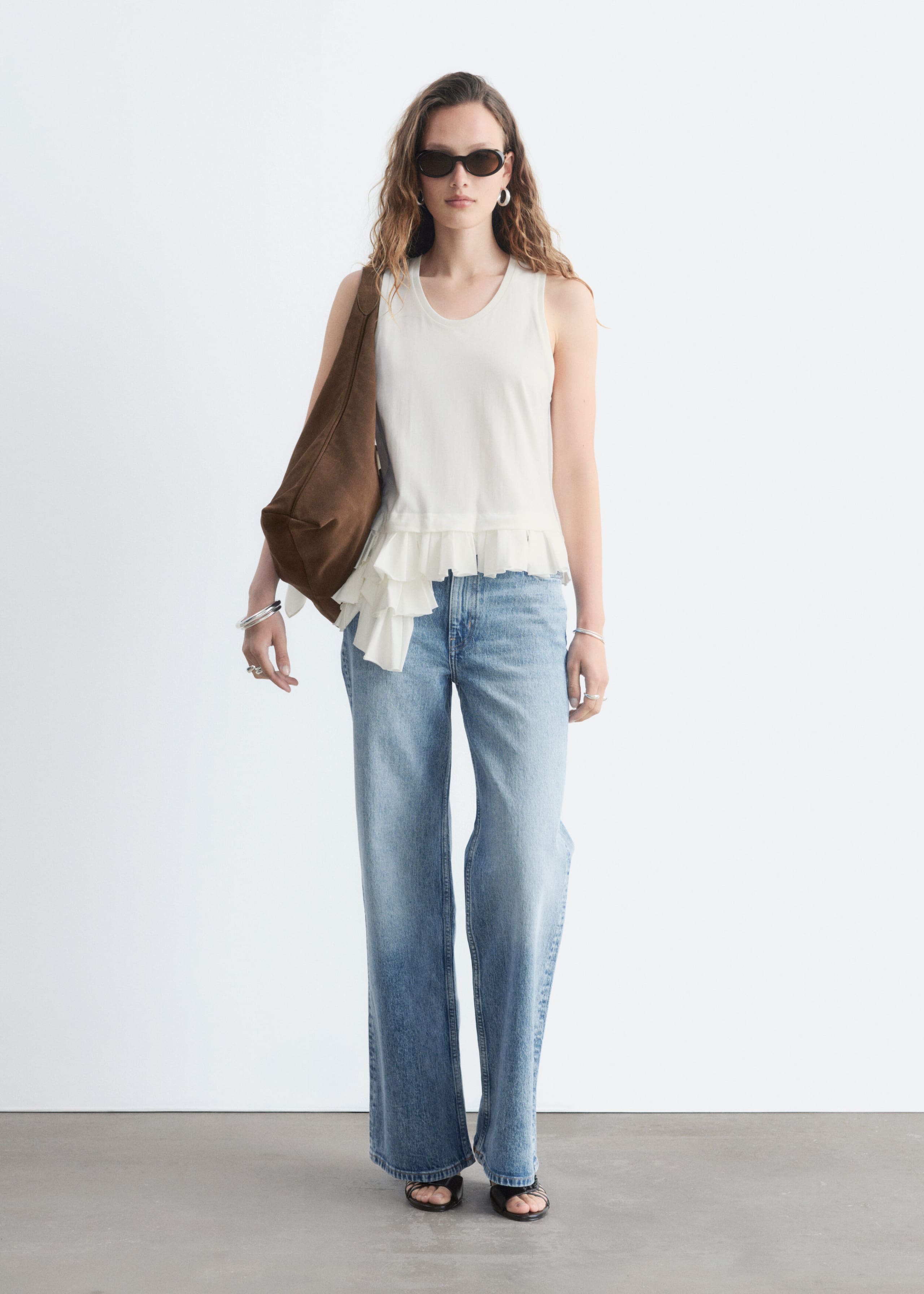 Débardeur à plis creux - Blanc - Lookbook
