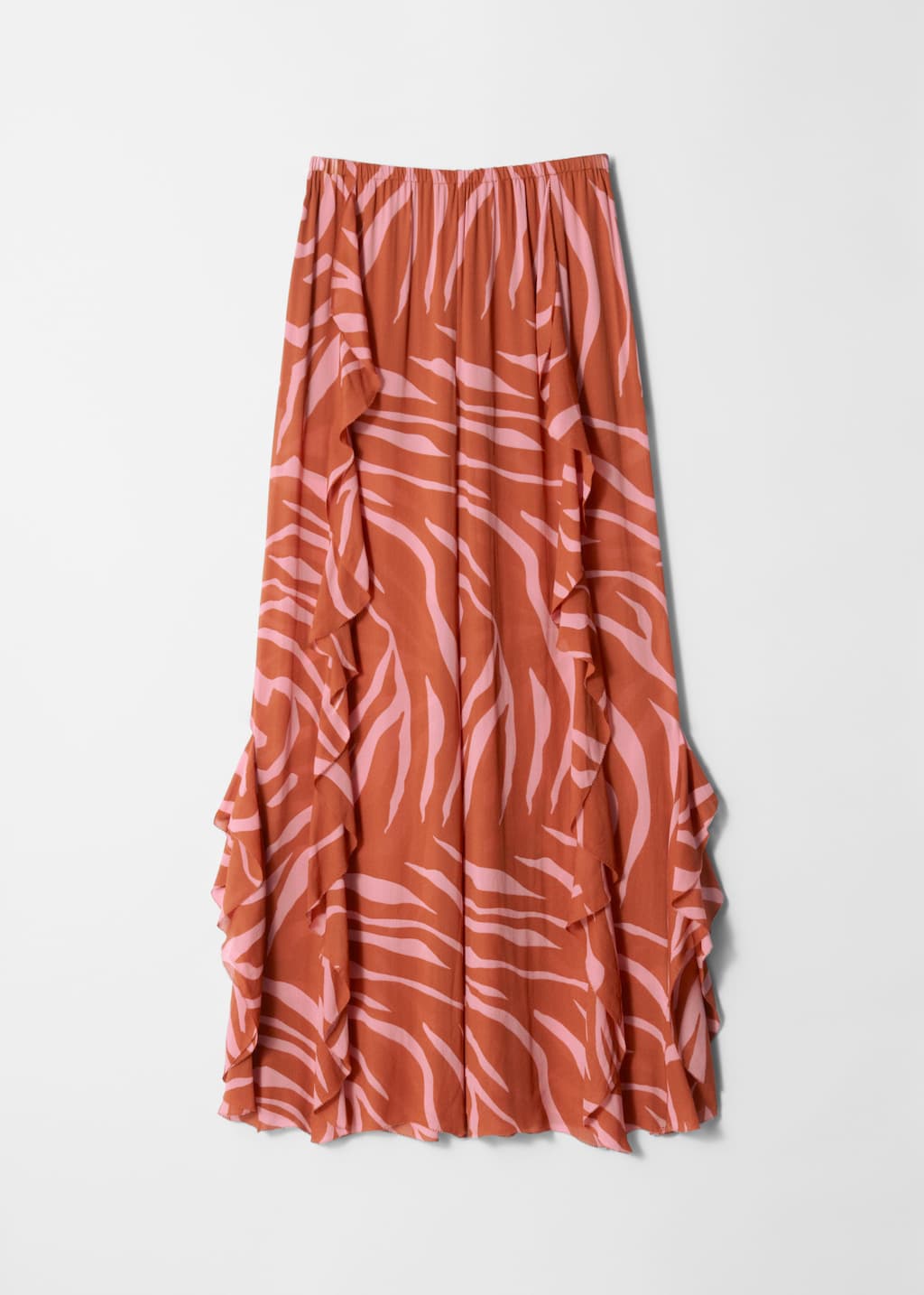Image of Frilled Wide-Leg Trousers