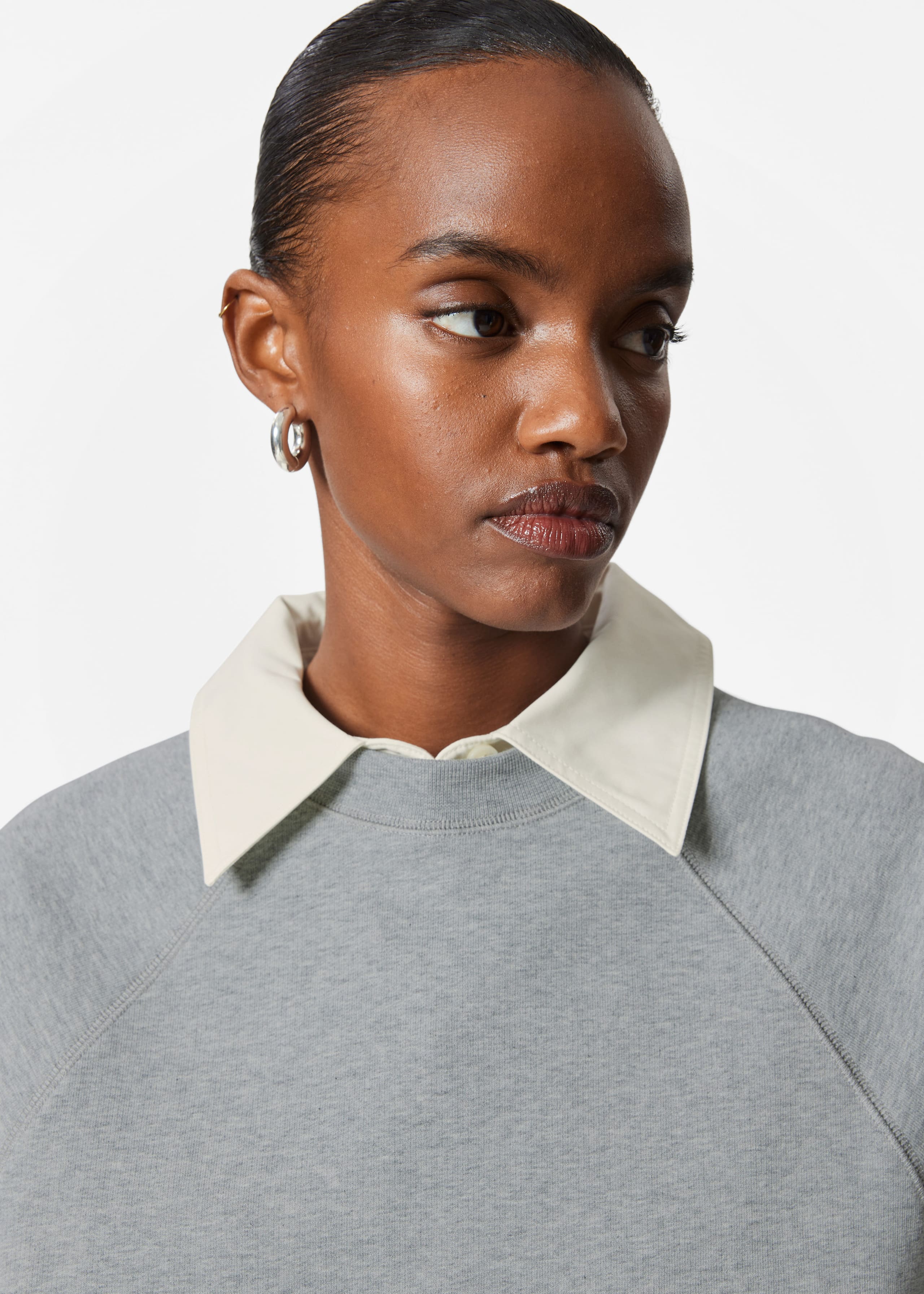 Jersey-Pullover - Grau meliert - Lookbook