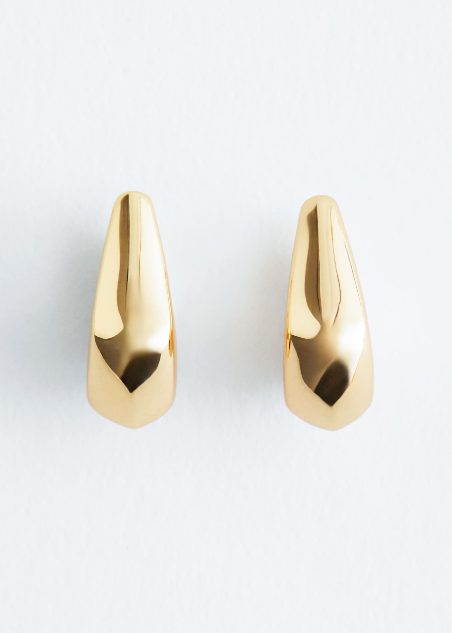 Orecchini a cerchio a campana angolari - Oro/Argento - 3