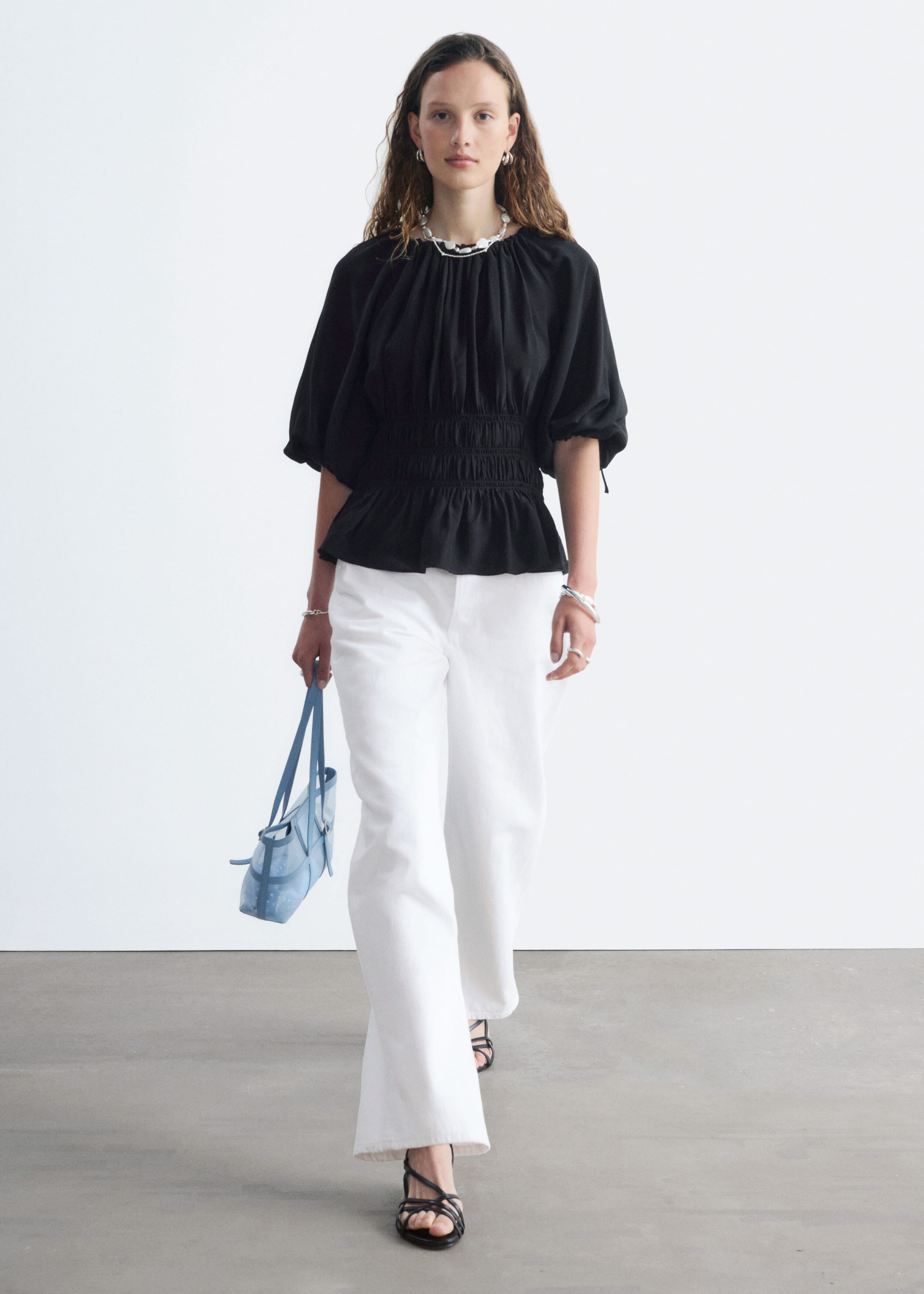 Smocked Blouse - Black - Still Life