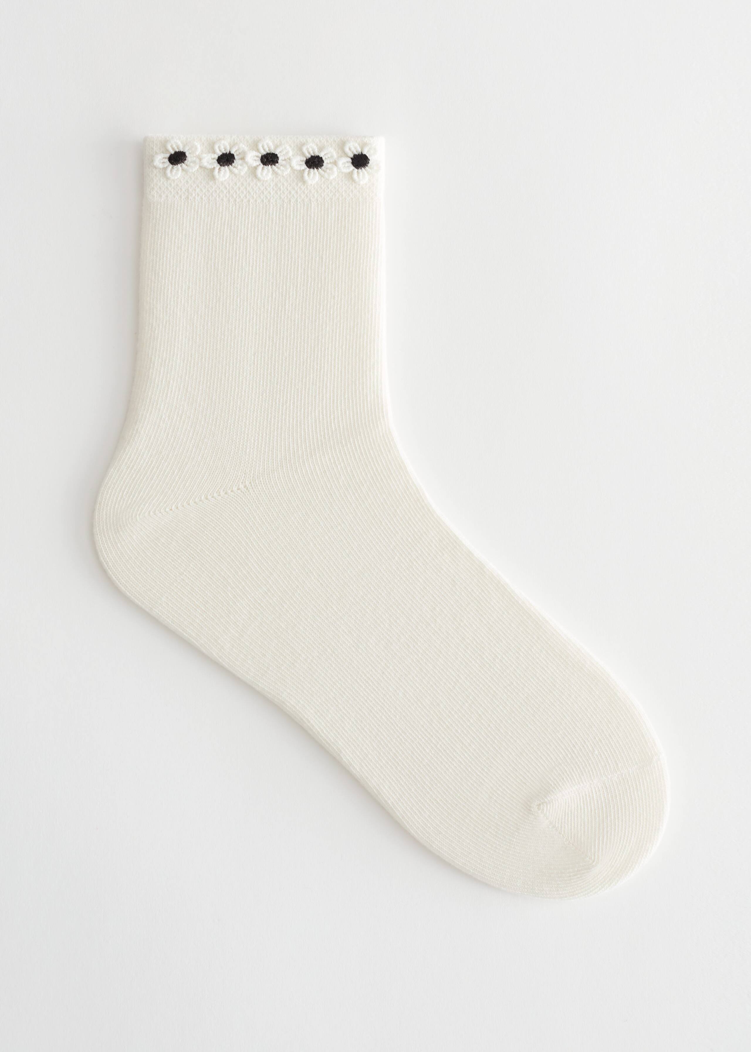 Image of Floral-Appliqué Socks