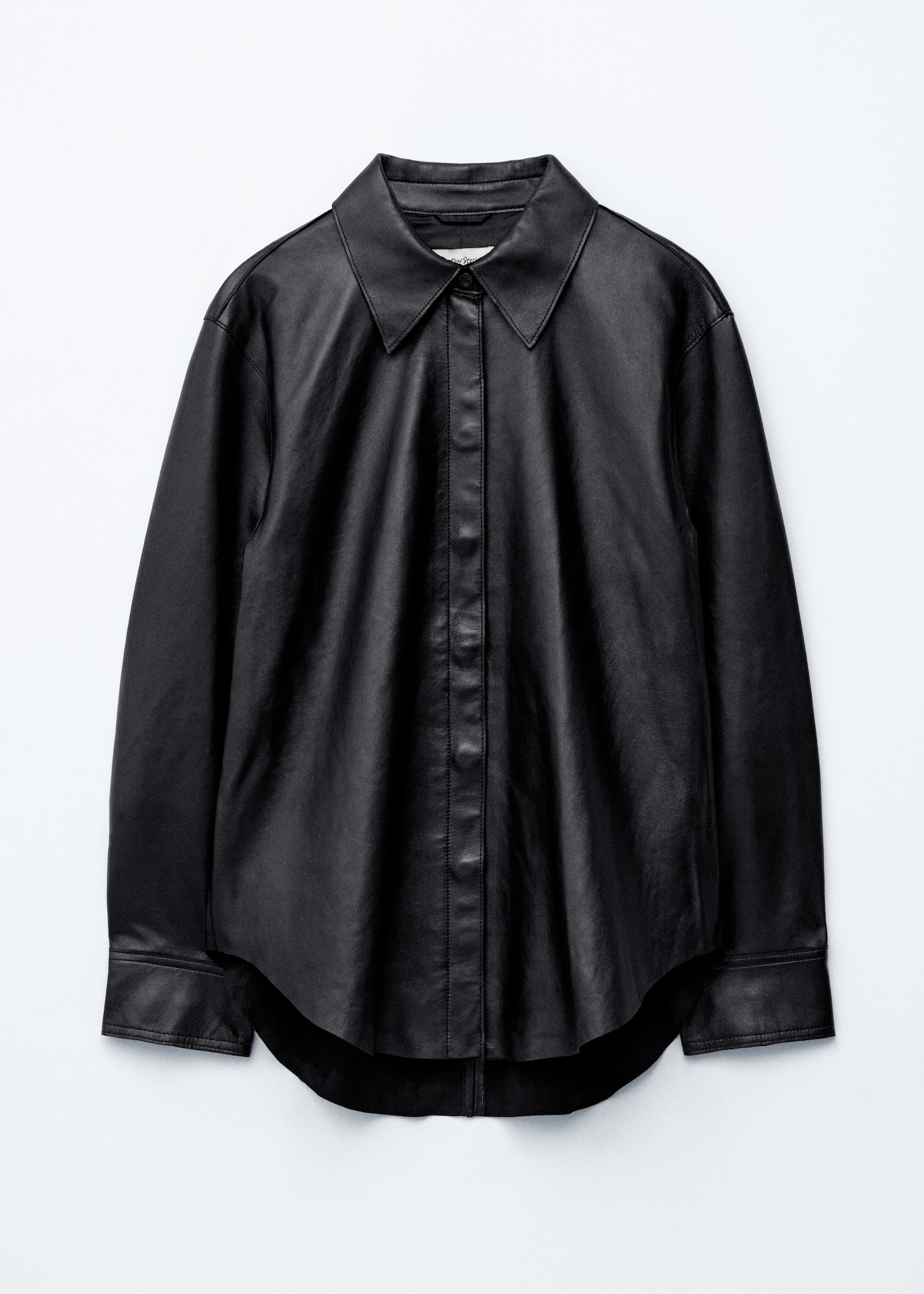Camicia in pelle oversize - Nero