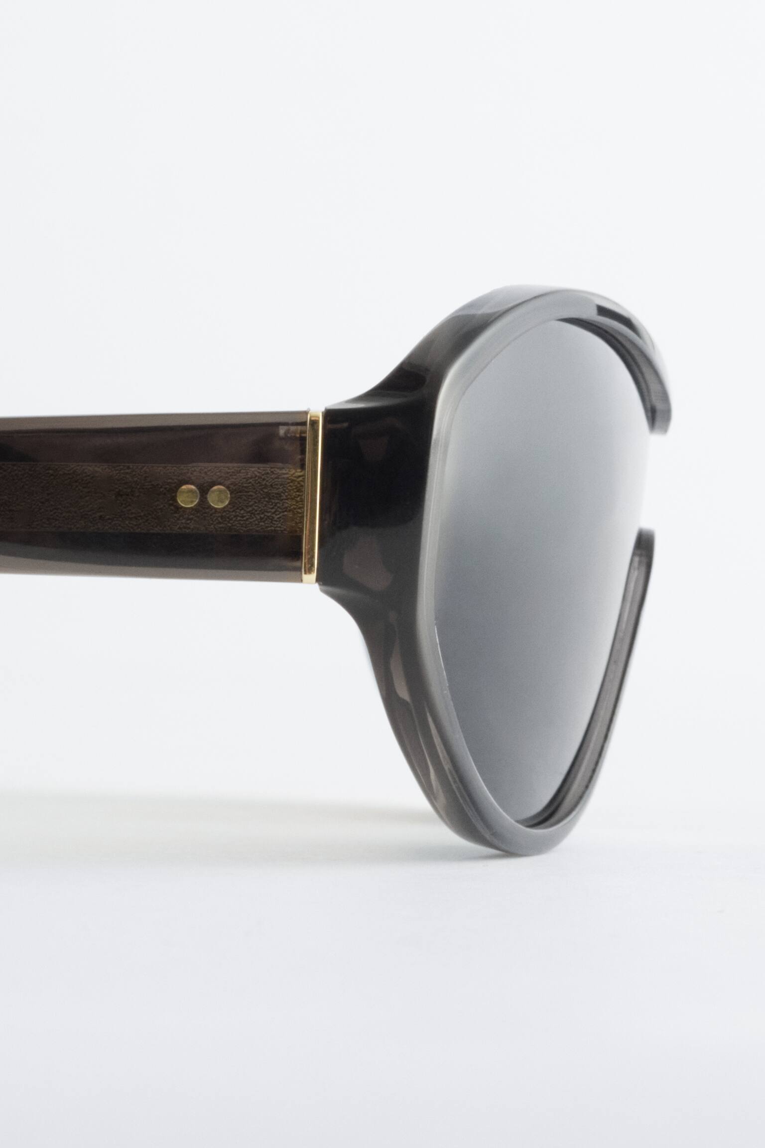 Zonnebril van acetaat met ovaal montuur - Grijs/Oranje tortoise - 3