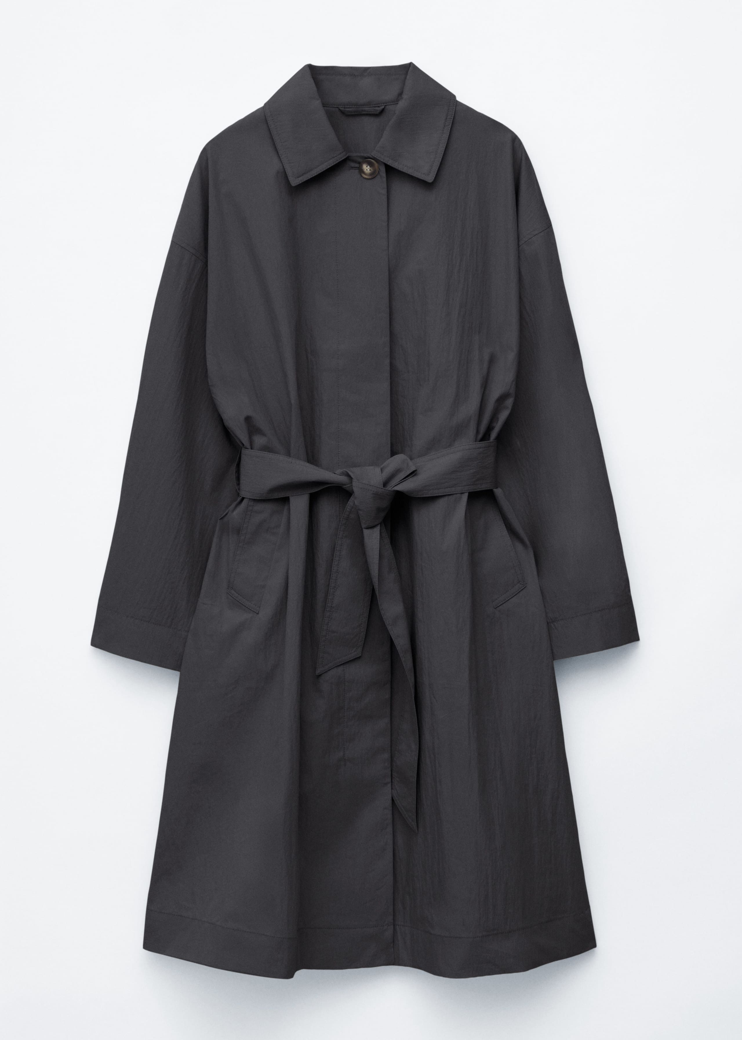 Belted Car Coat - Black - Still Life