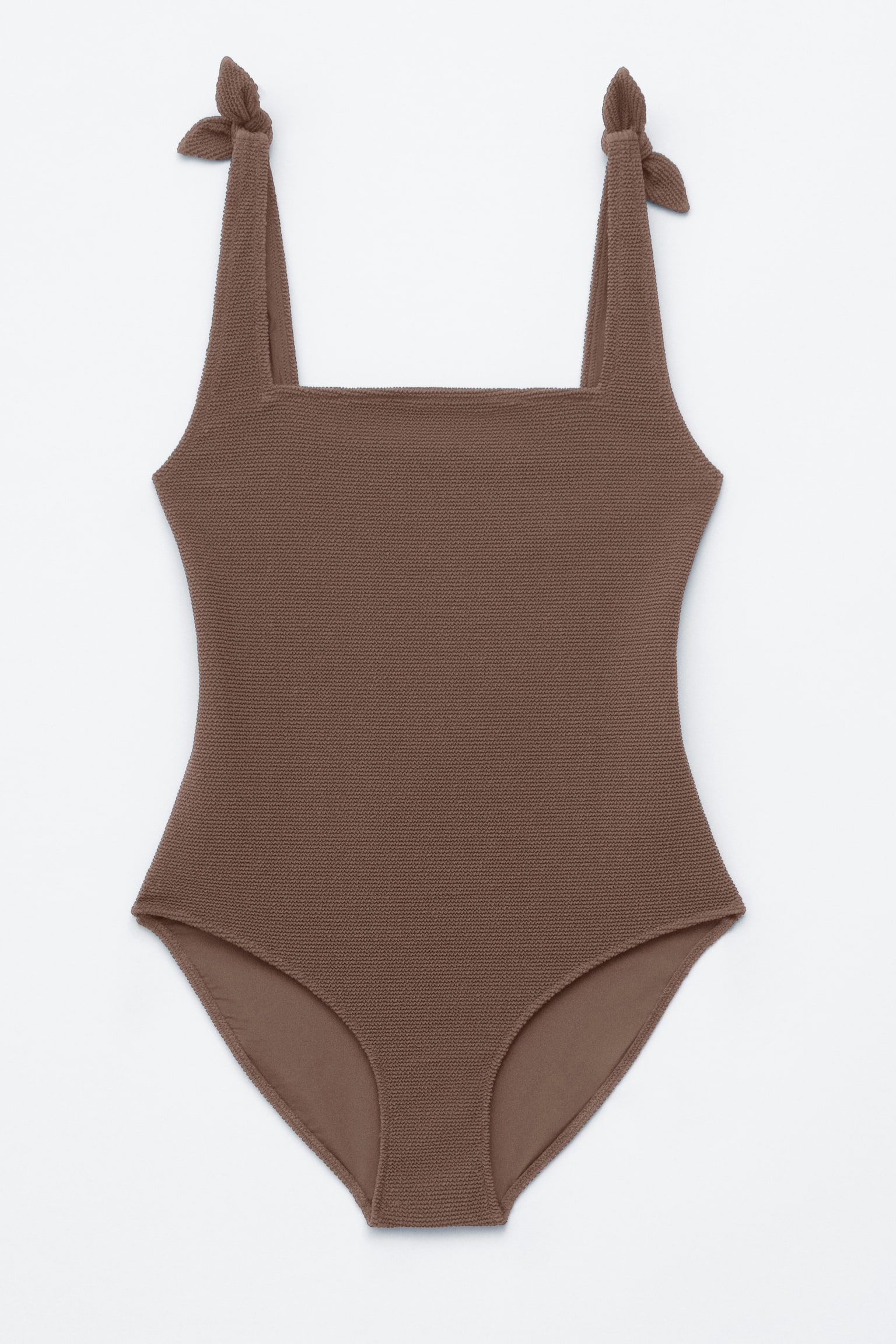 Costum de baie cu fundă texturată - Maro/Negru/Albastru închis/Verde/Roșu/Albastru Strălucitor/Maro închis/Burgundy/Roz/Portocaliu - 1