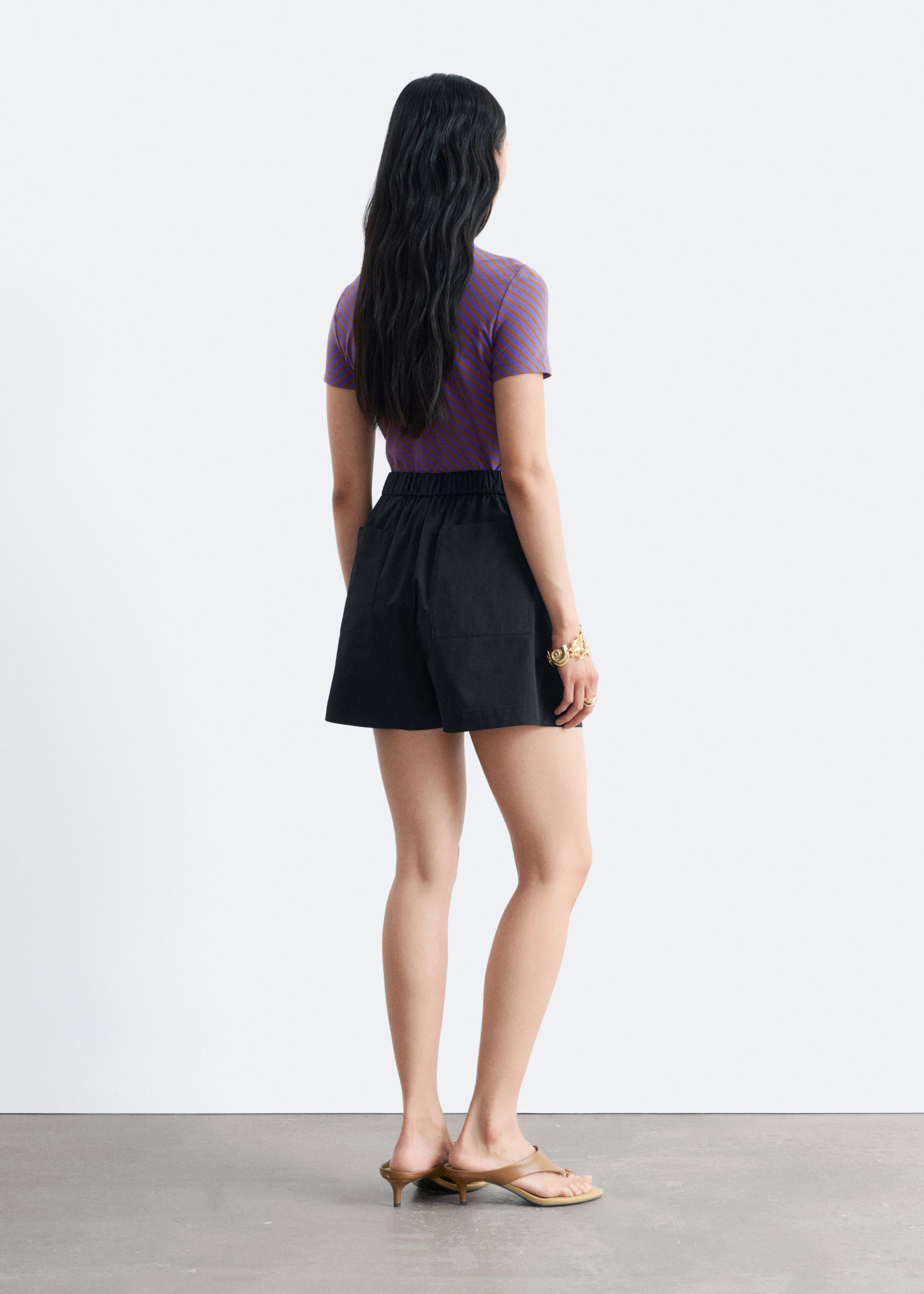 T-shirt imprimé et ajusté - Violet/Rayé - Lookbook