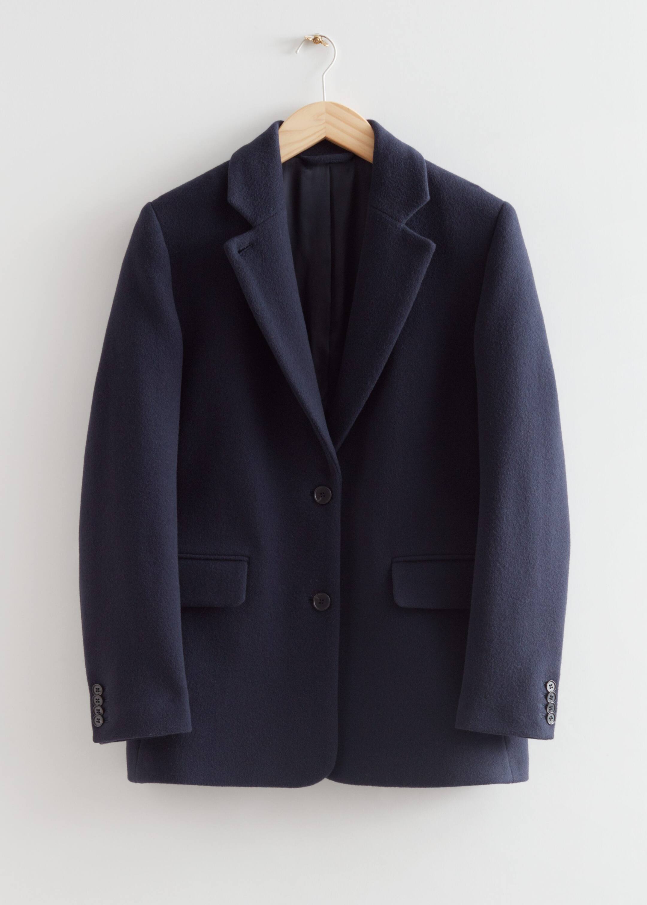View larger image: Oversized Wool Blazer - Navy - Ladies | H&M GB 1