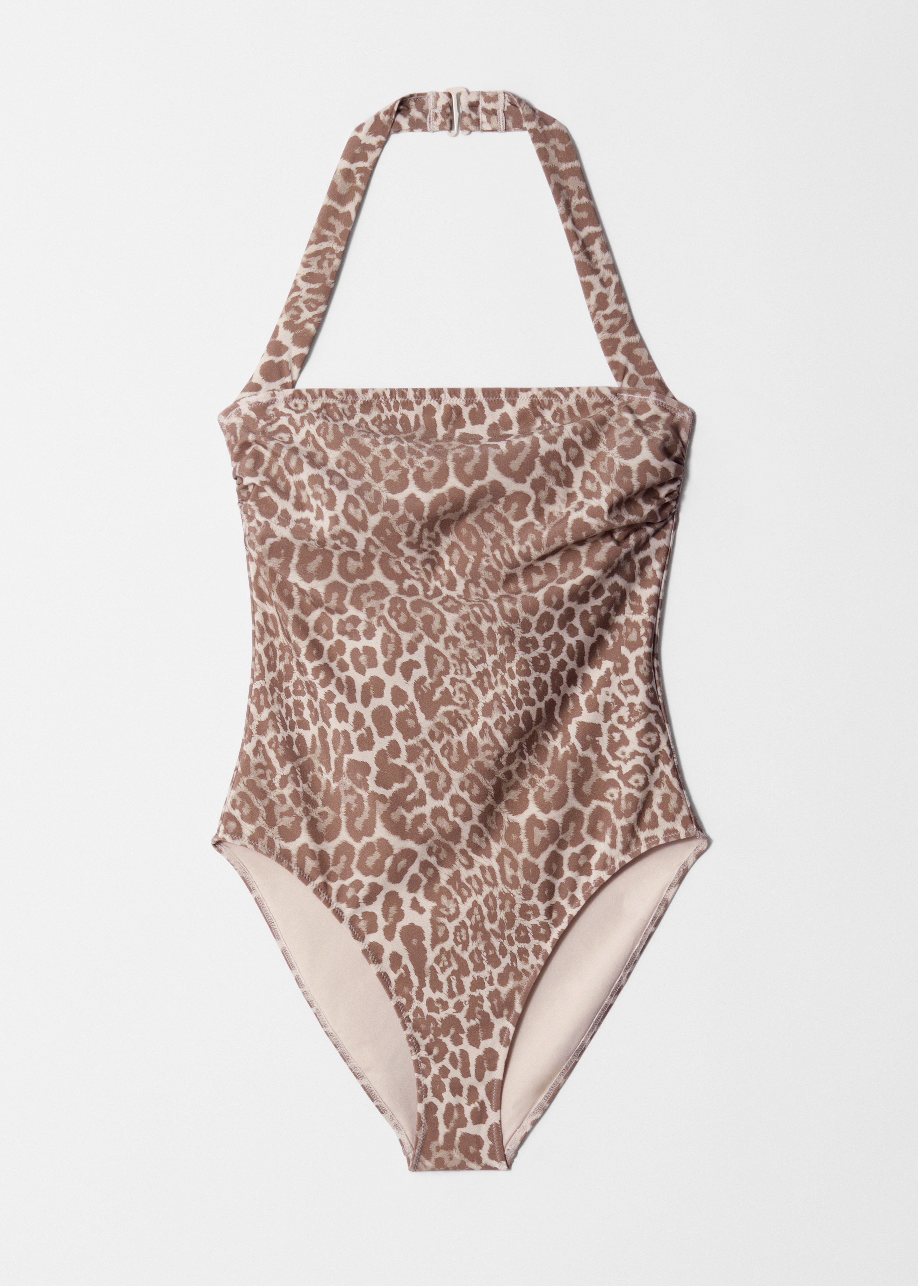 Traje de baño con cuello halter - Leopardo/Negro