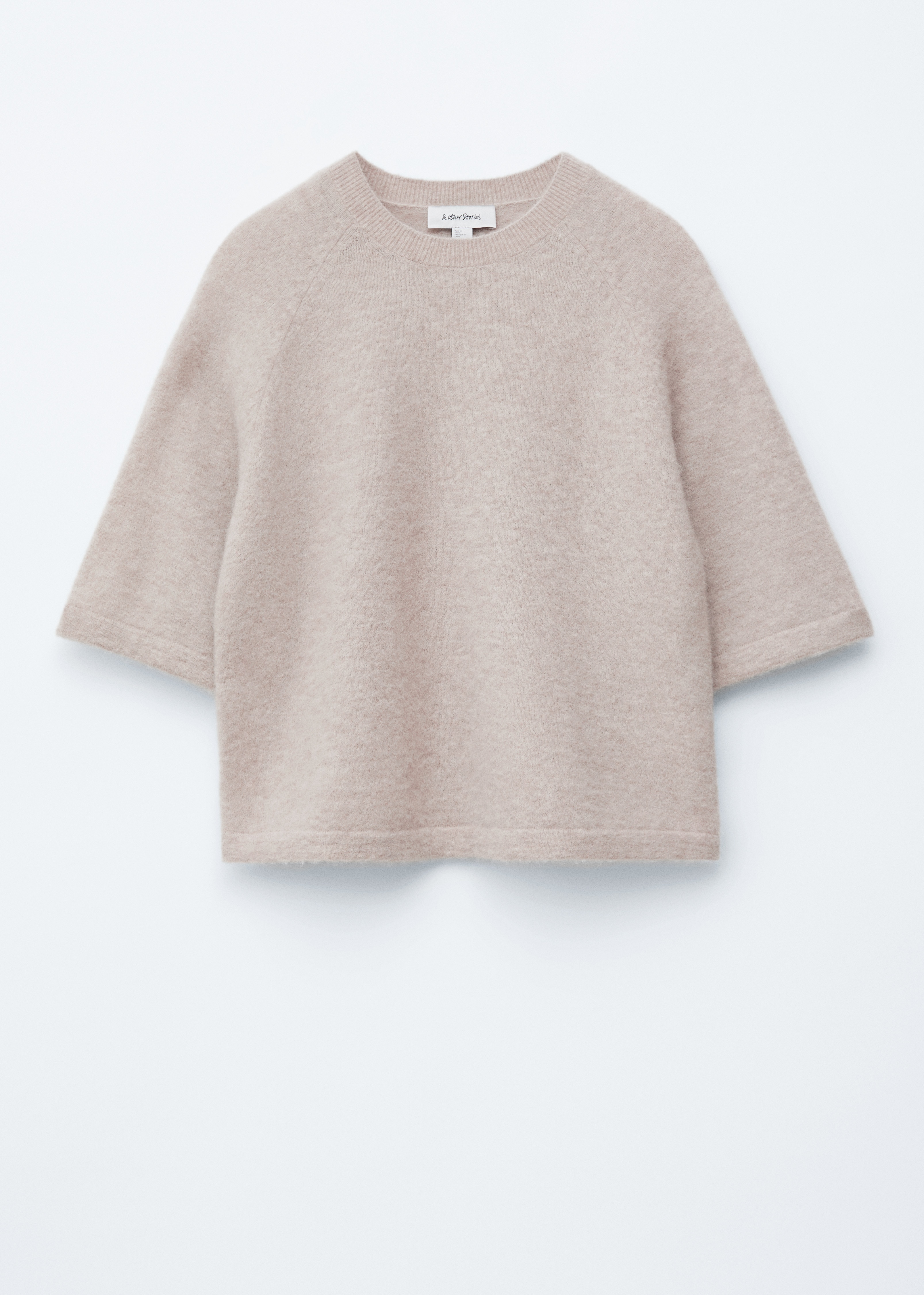 Alpaca-Blend Knitted Top - Oatmeal/Mole/Burgundy/Grey/Red/Black