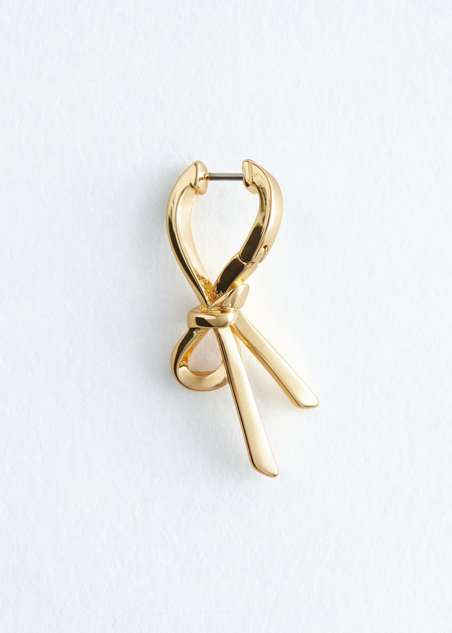 עגילי חישוק עם קשר - זהב/כסוף - 3