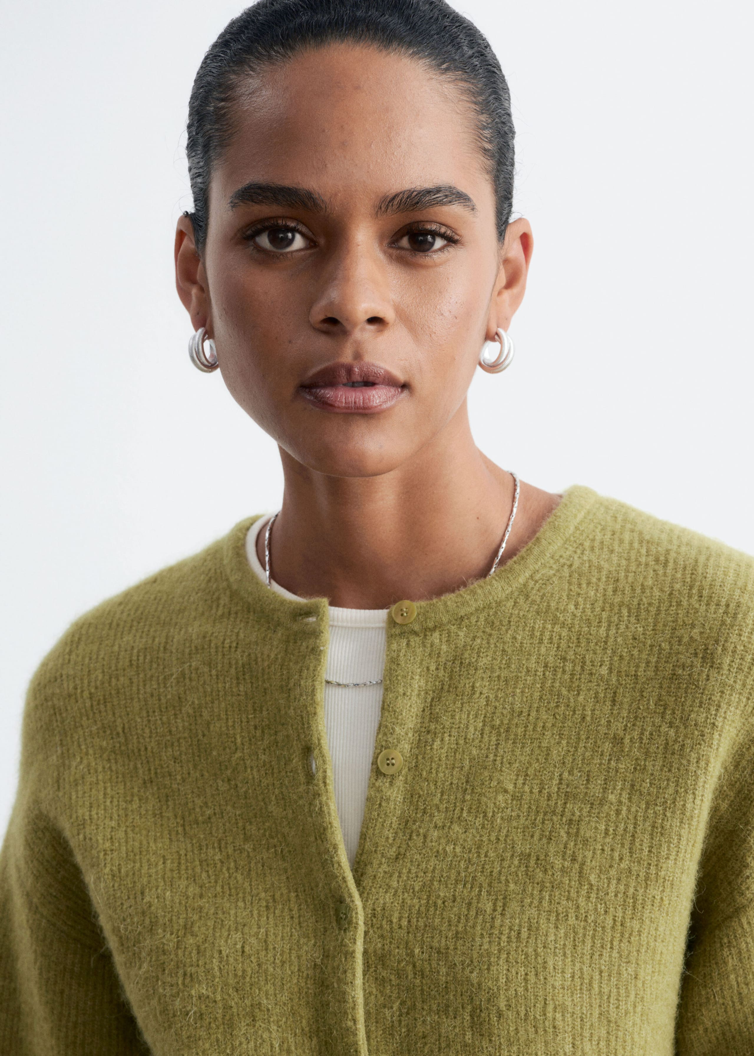 Gebreid vest van alpacawolmix - Taupe - Lookbook