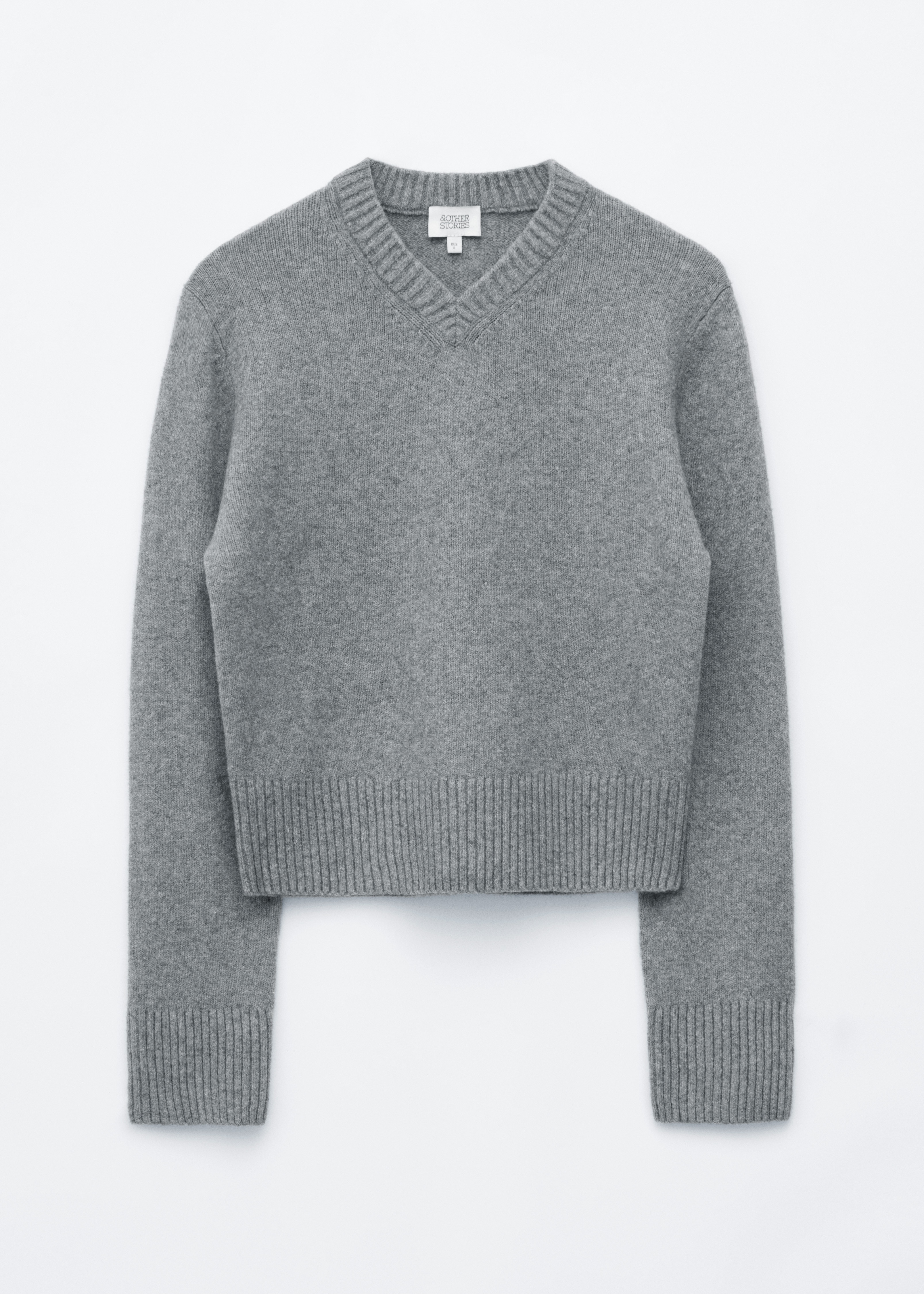 Maglione con scollo a V - Grey/Rosso scuro/Giallo burro