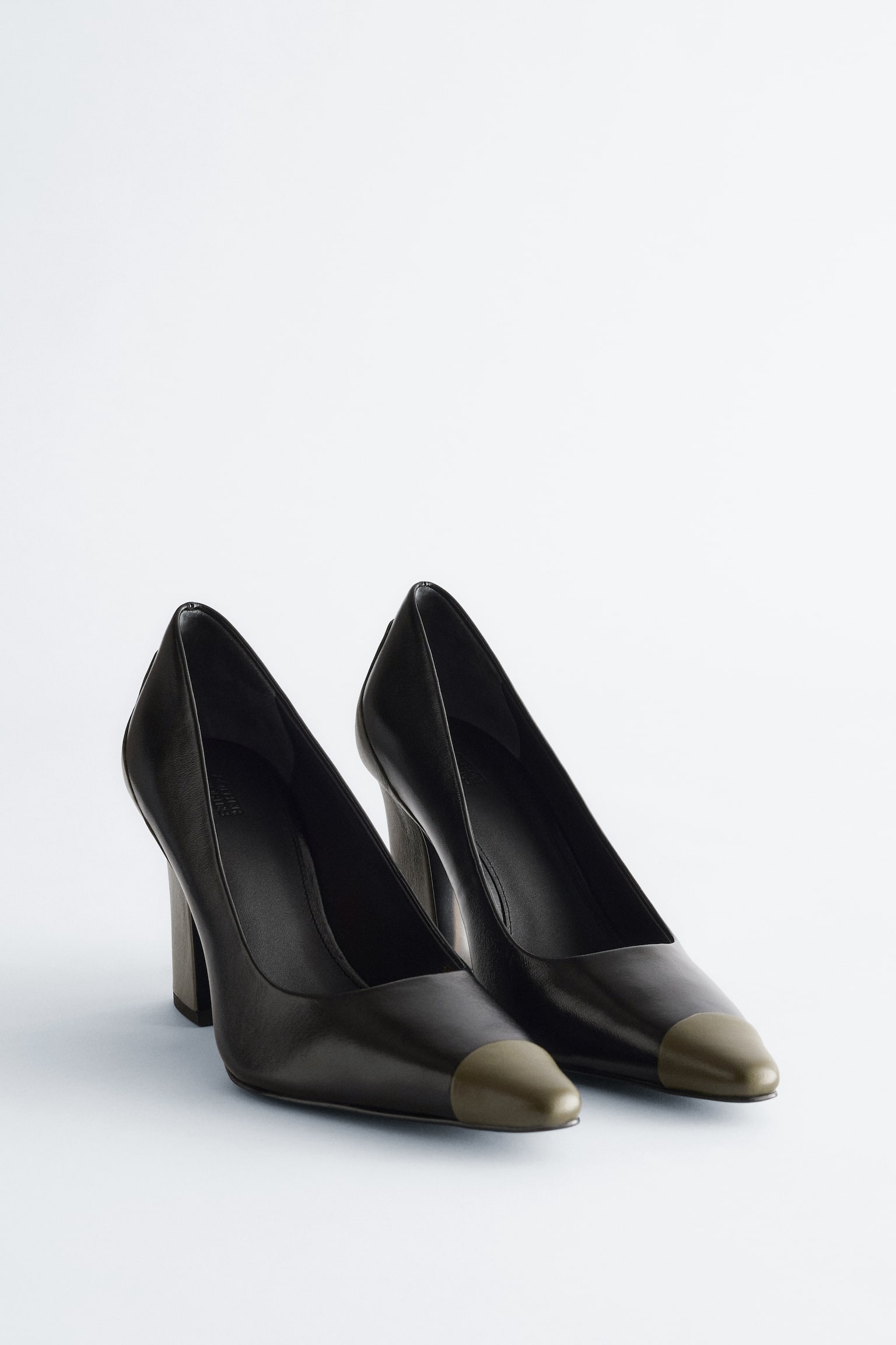 Escarpins en cuir à effet color block - Noir/Vert/Blanc/Bordeaux - 4