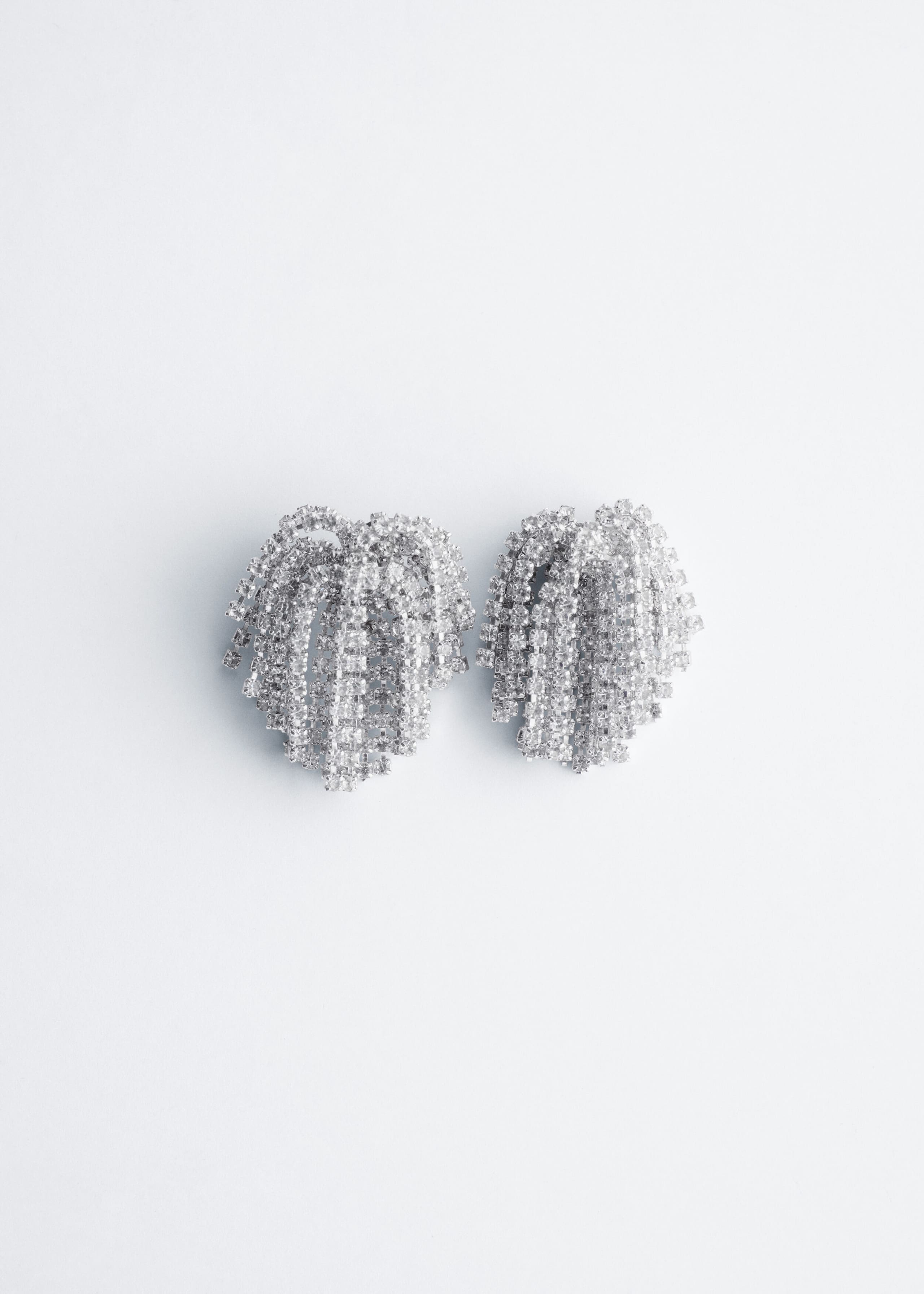 Rhinestone Earrings - Silver - Still Life